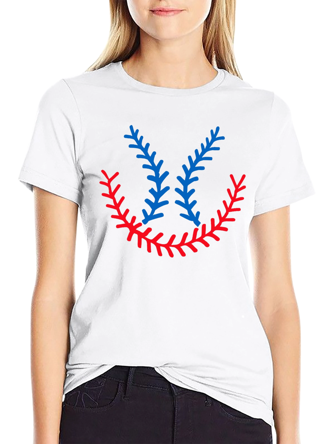 Black Baseball Stitching Graphic T-Shirt view 9