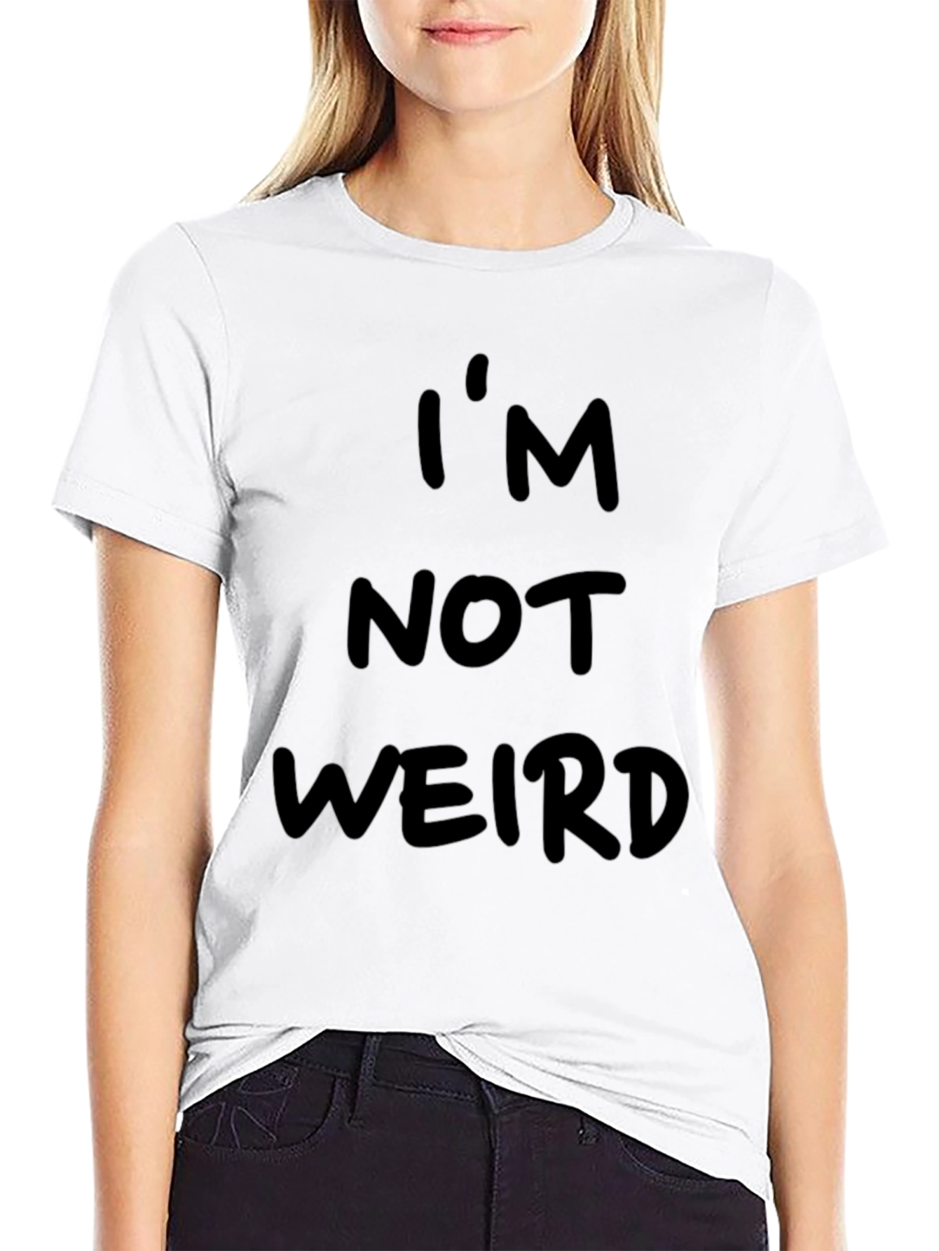 Black I'm Not Weird Funny Slogan Graphic Tee - Black view 9