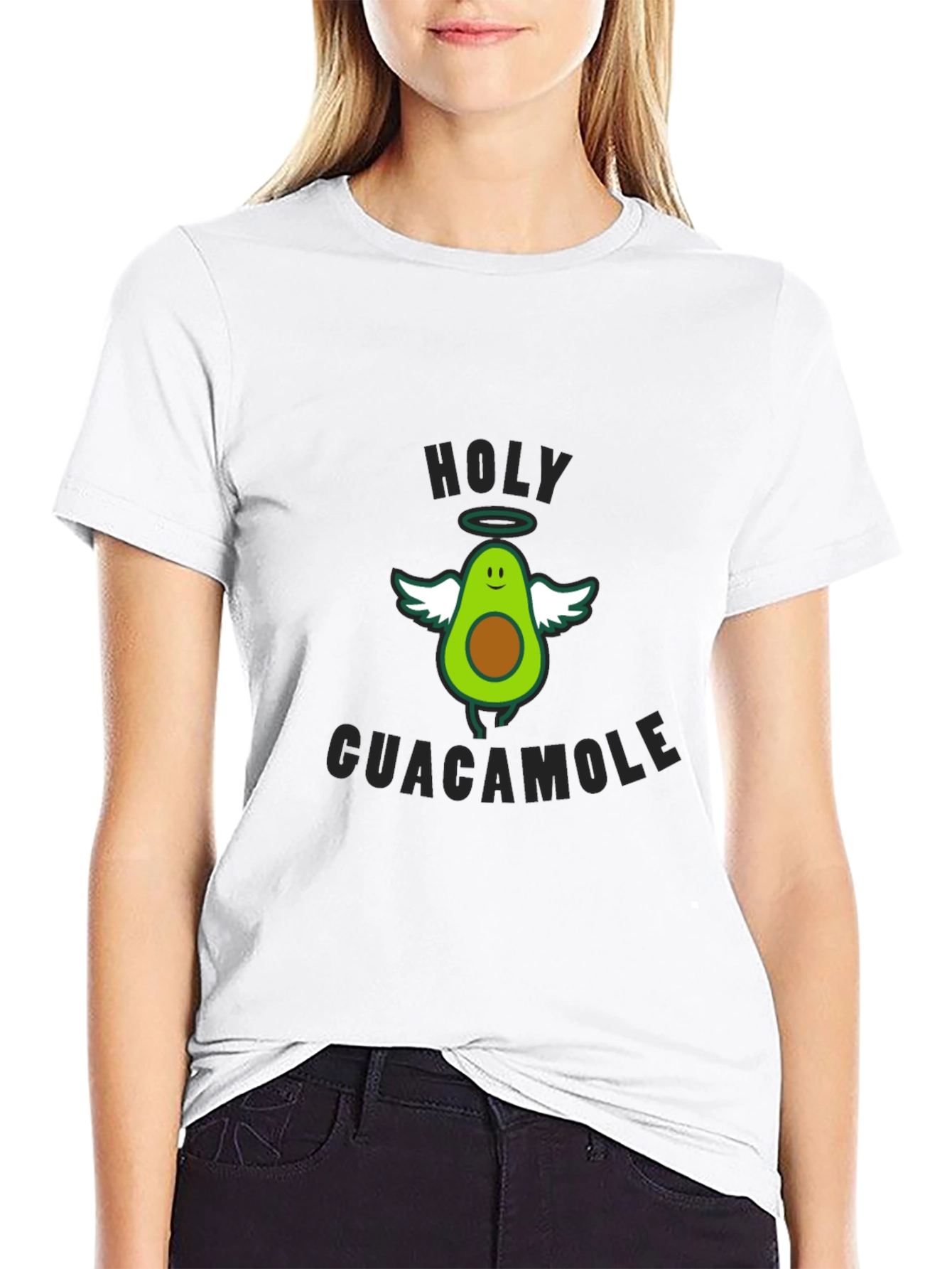 Black Holy Guacamole Graphic T-Shirt - Funny Avocado Tee view 9