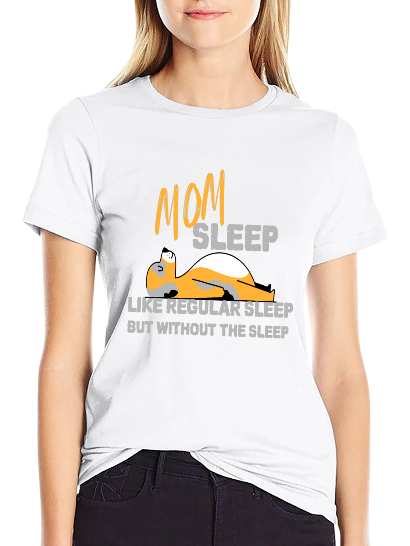 Black Mom Sleep T-Shirt - Regular Sleep Without the Sleep view 9