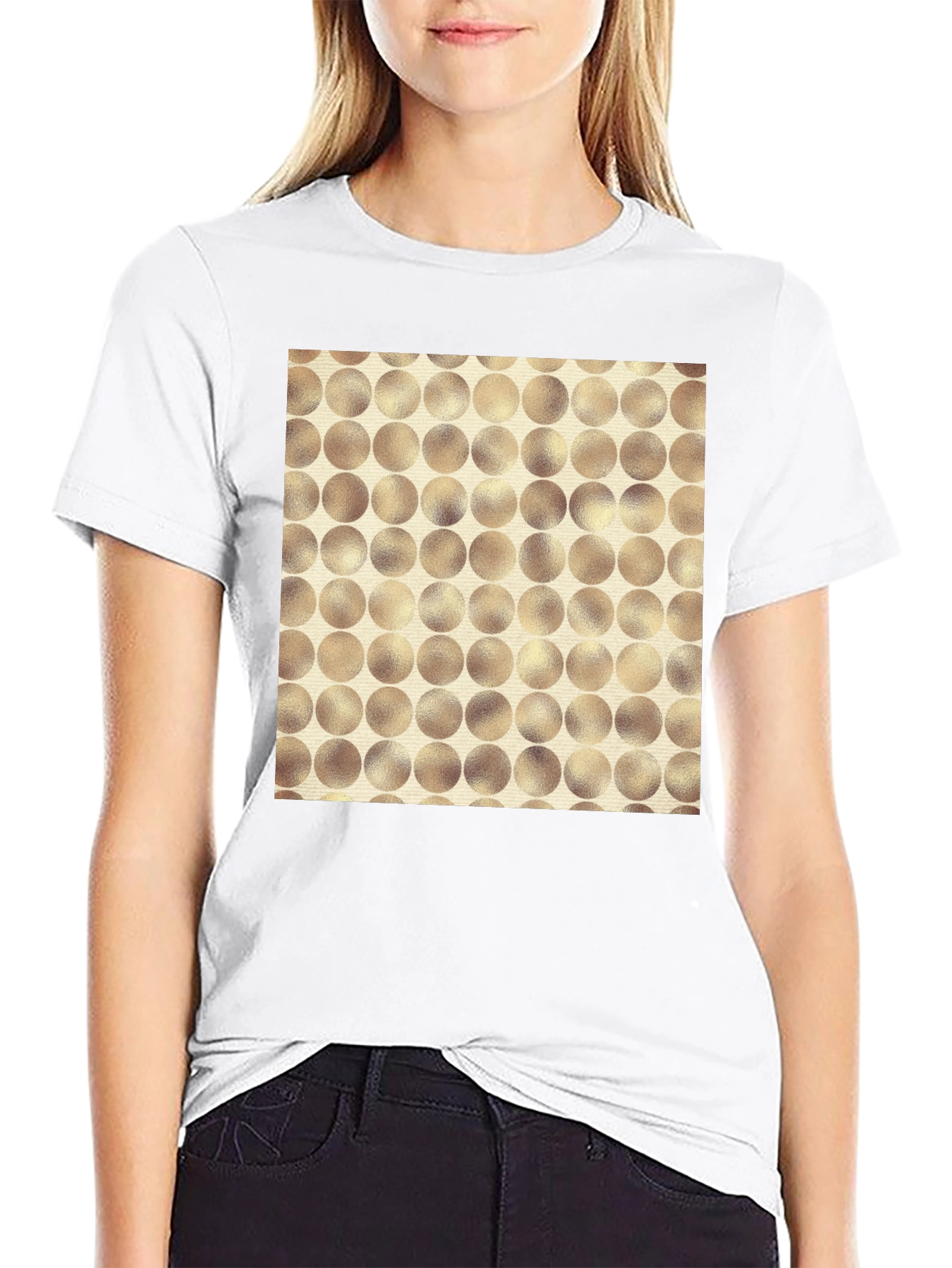 Black Modern Circle Pattern Tee - Stylish Casual Wear view 9