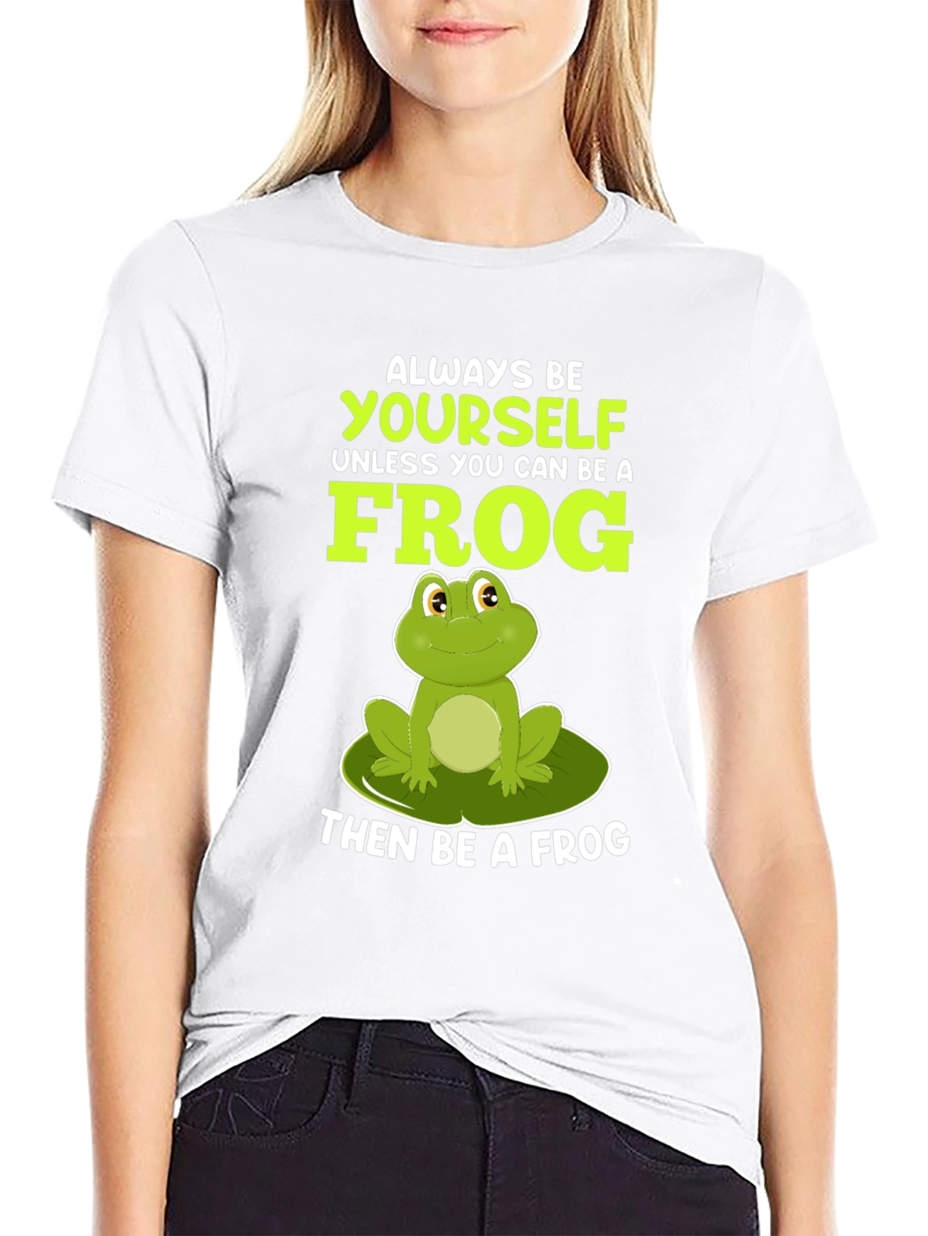 Black Always Be Yourself Unless Frog T-Shirt view 9