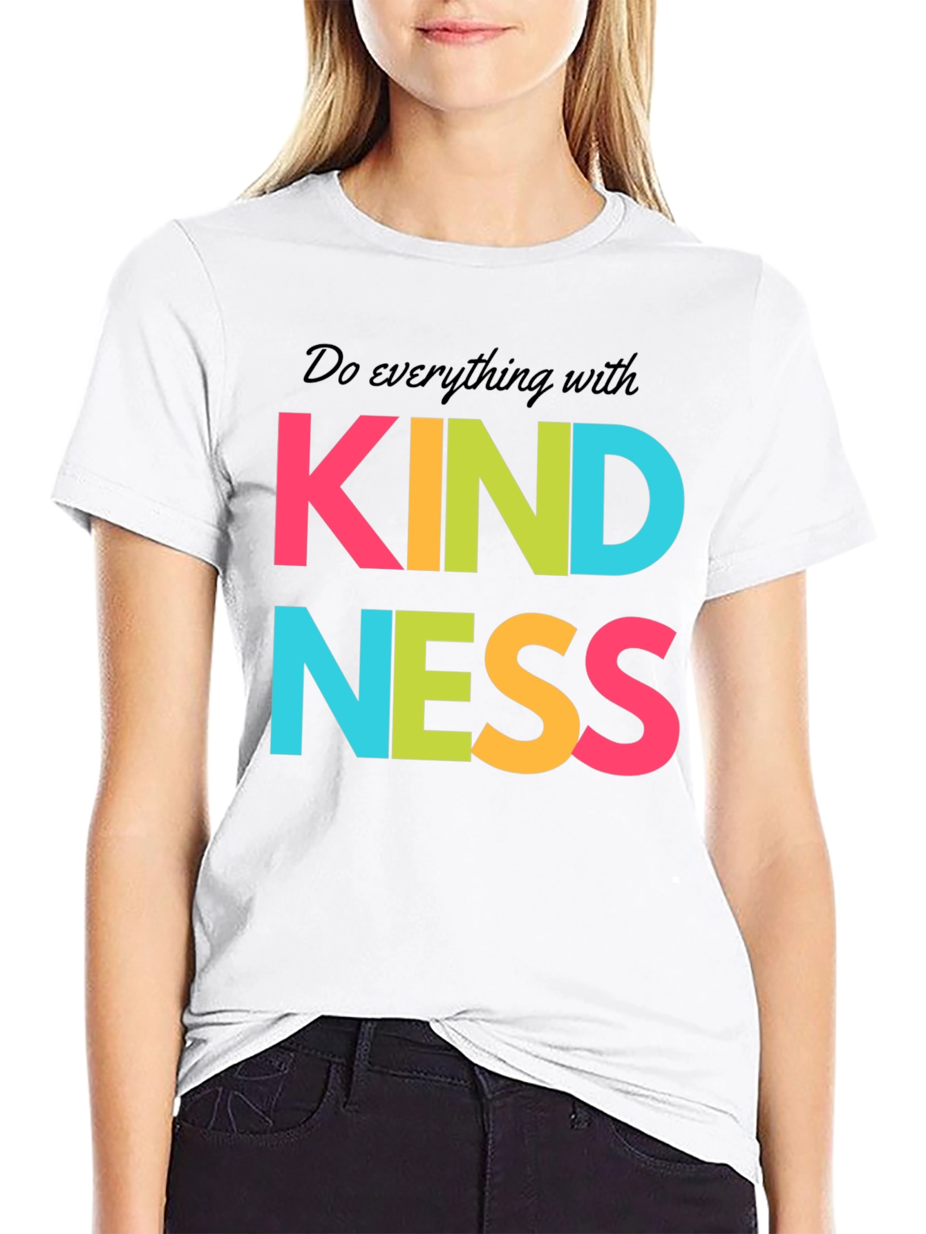 Black Kindness Graphic T-Shirt - Positive Message Tee view 9