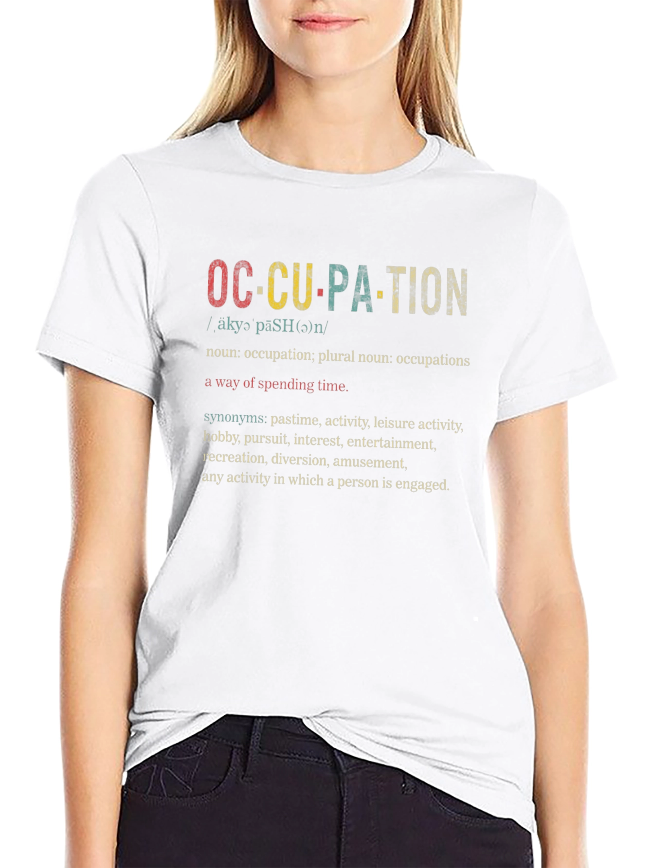Black Occupation Definition Graphic Tee - Black view 9