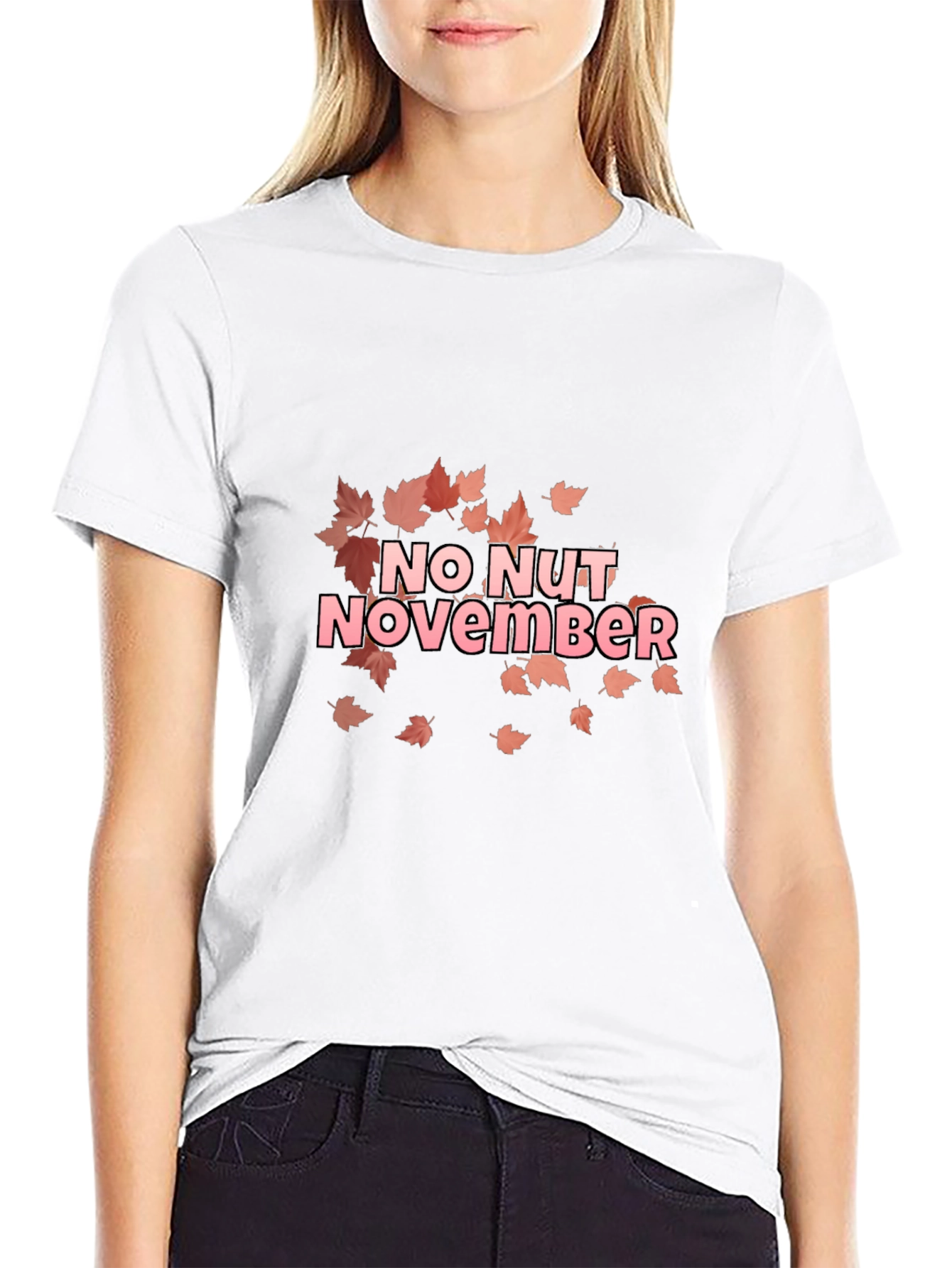 Black No Nut November T-Shirt - Funny Fall Design view 9