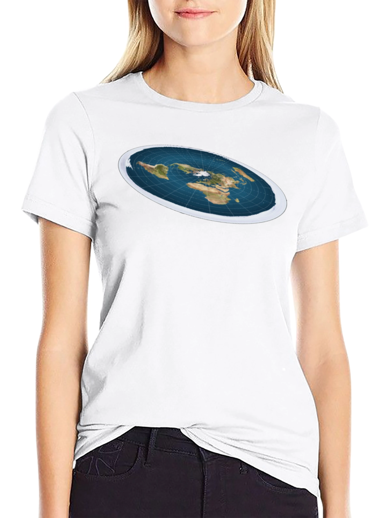 Black Flat Earth T-Shirt - Conspiracy Theory Tee view 9