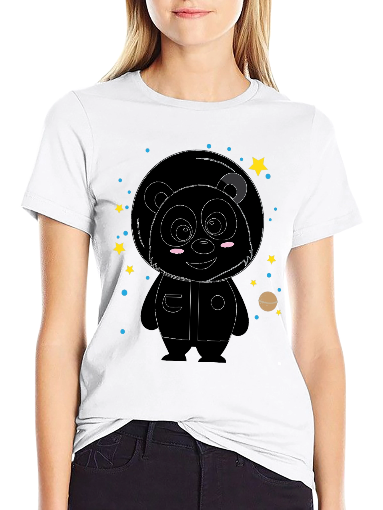 Black Astronaut Panda Graphic Tee - Space Adventure view 9