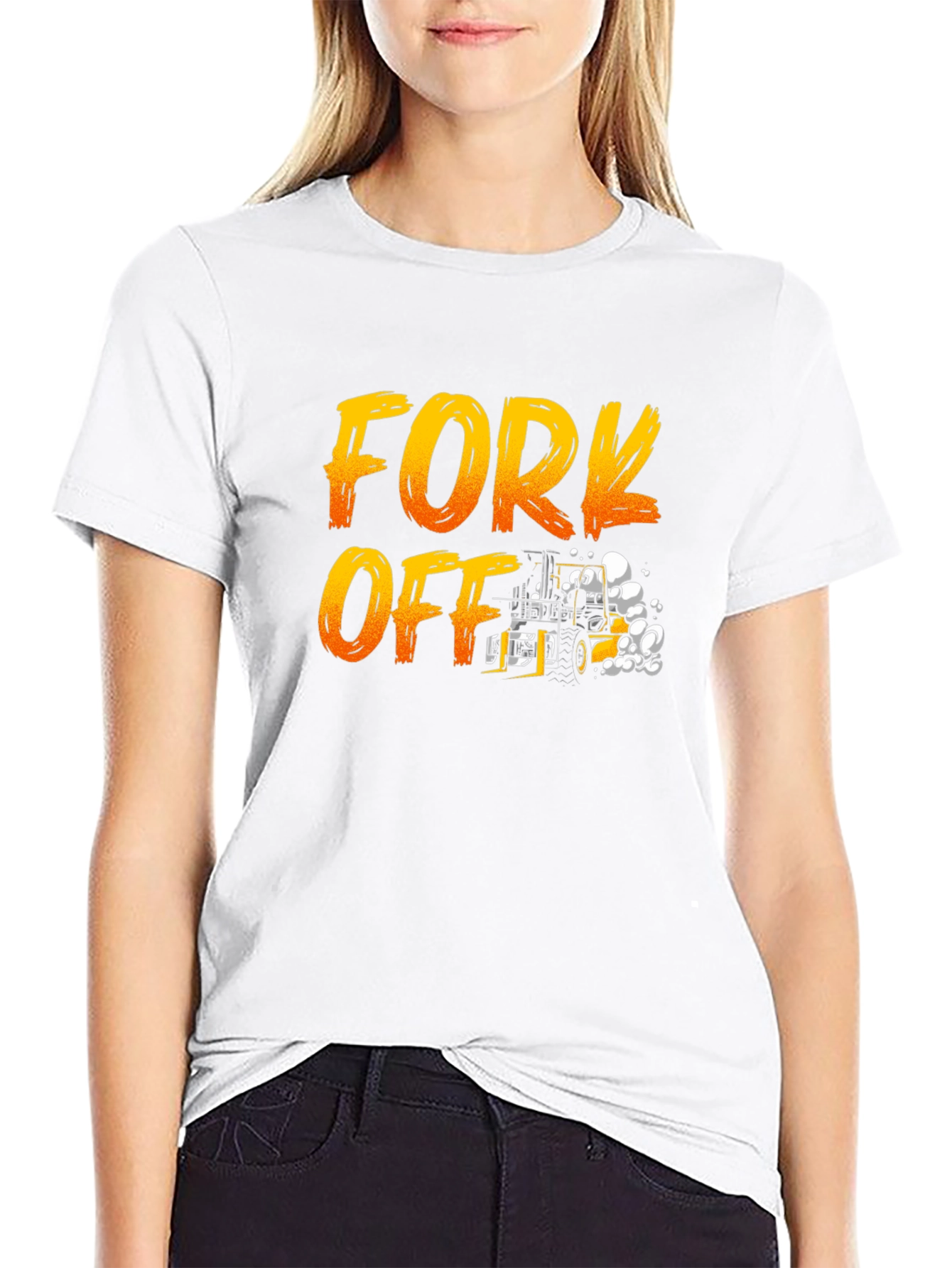 Black Fork Off T-Shirt - Humorous Graphic Tee view 9
