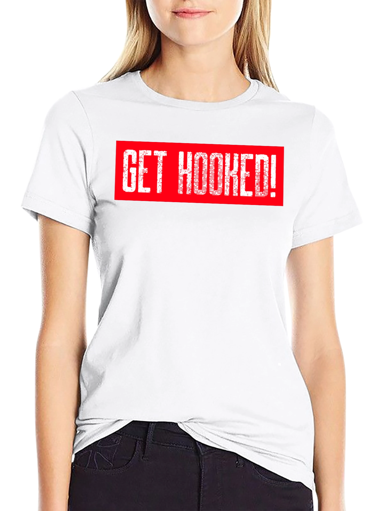 Black Get Hooked! Graphic Tee - Stylish Black T-Shirt view 9