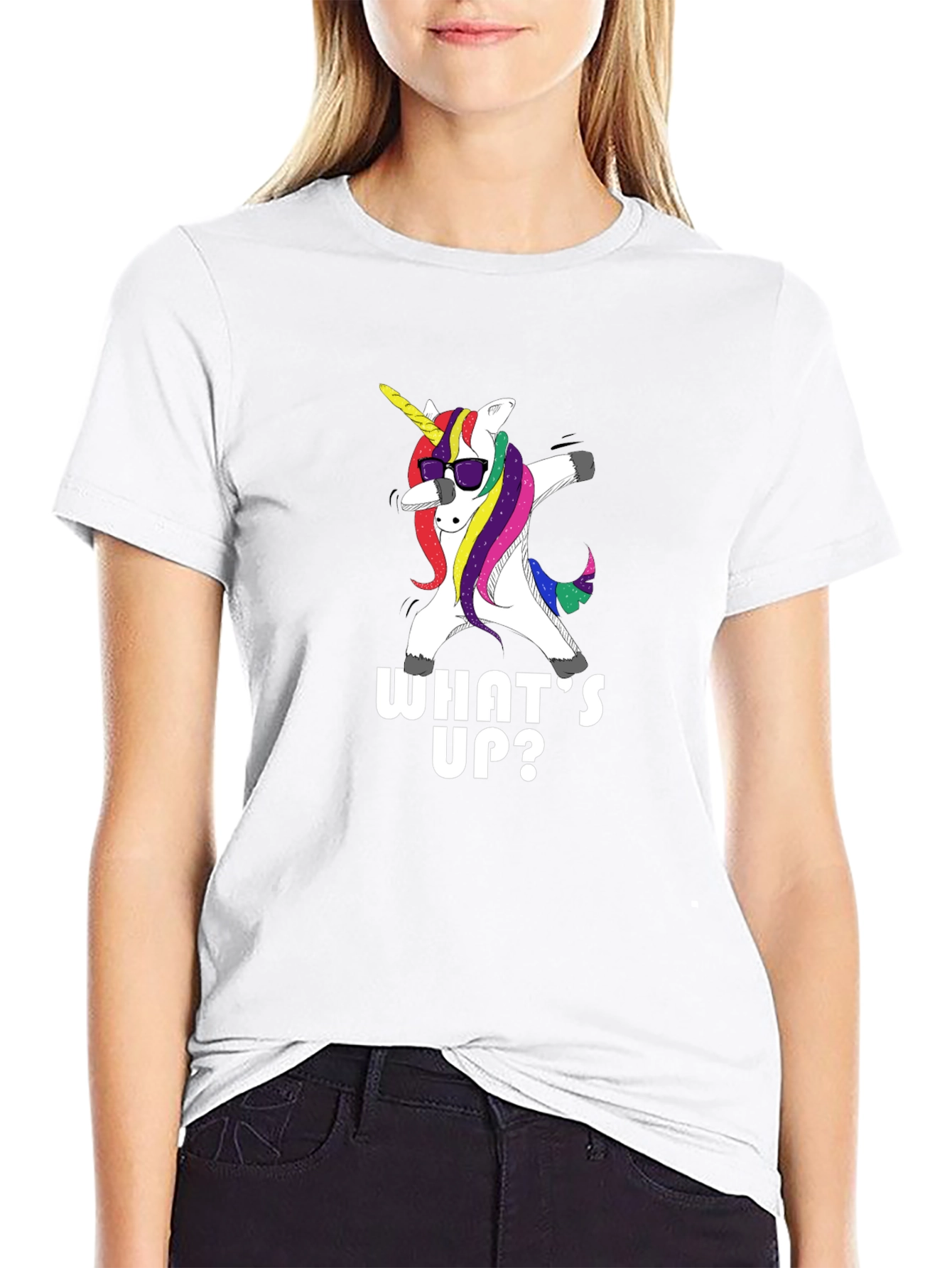 Black Dabbing Unicorn T-Shirt - What's Up? view 9