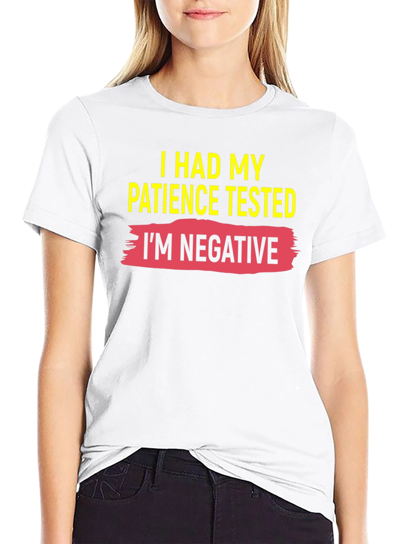 Black Humorous Patience Tested Black T-Shirt view 9