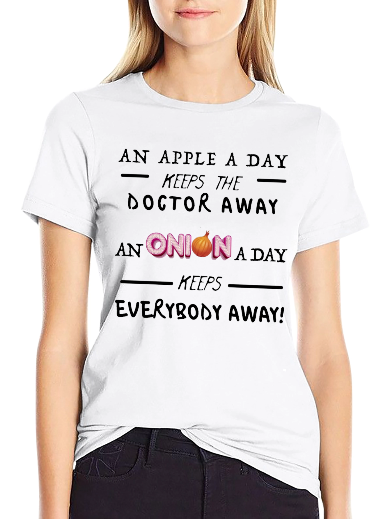 Black An Onion A Day Funny Graphic T-Shirt view 9