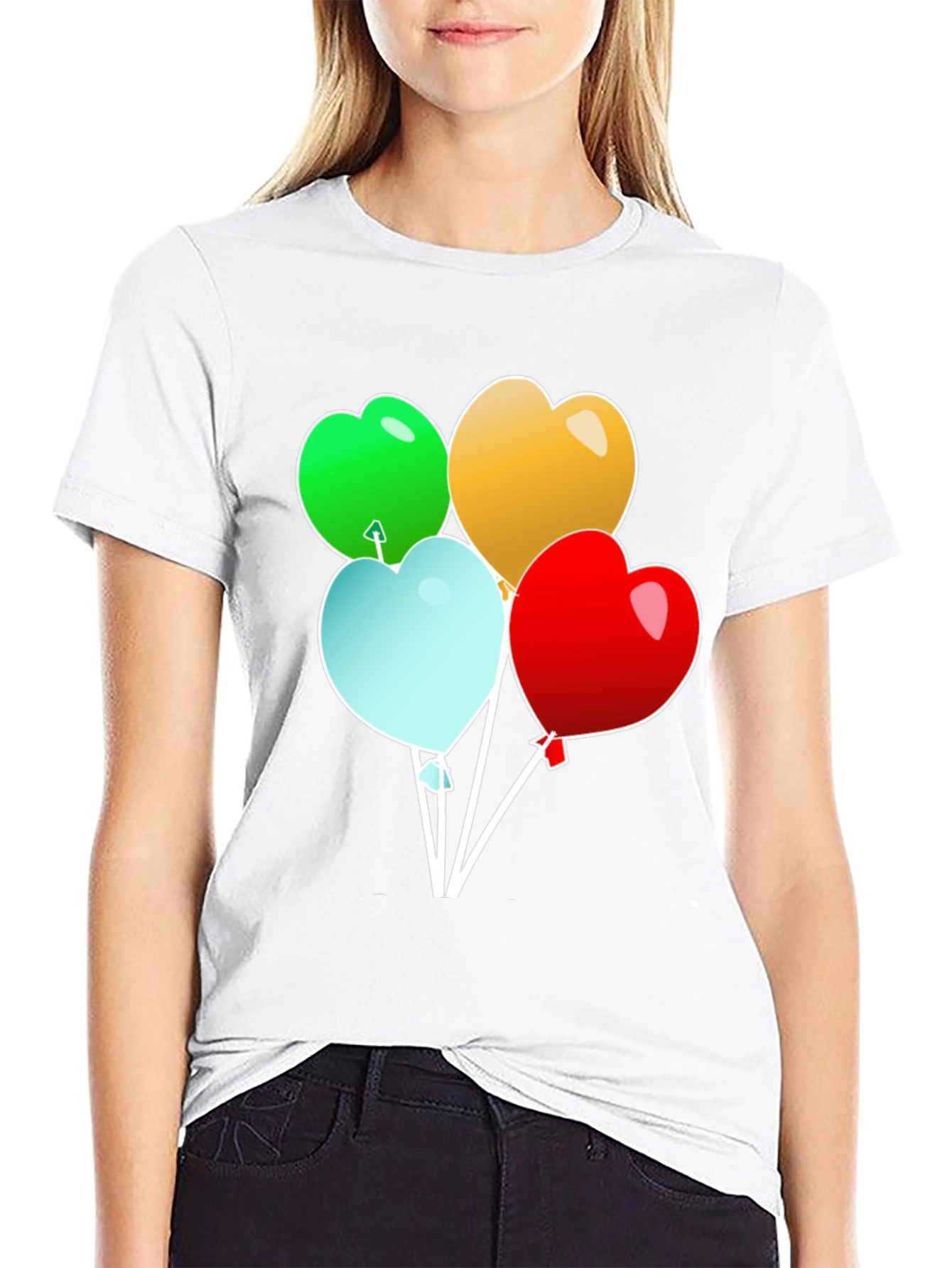 Black Heart Balloons Graphic T-Shirt - Stylish Men's Tee view 9