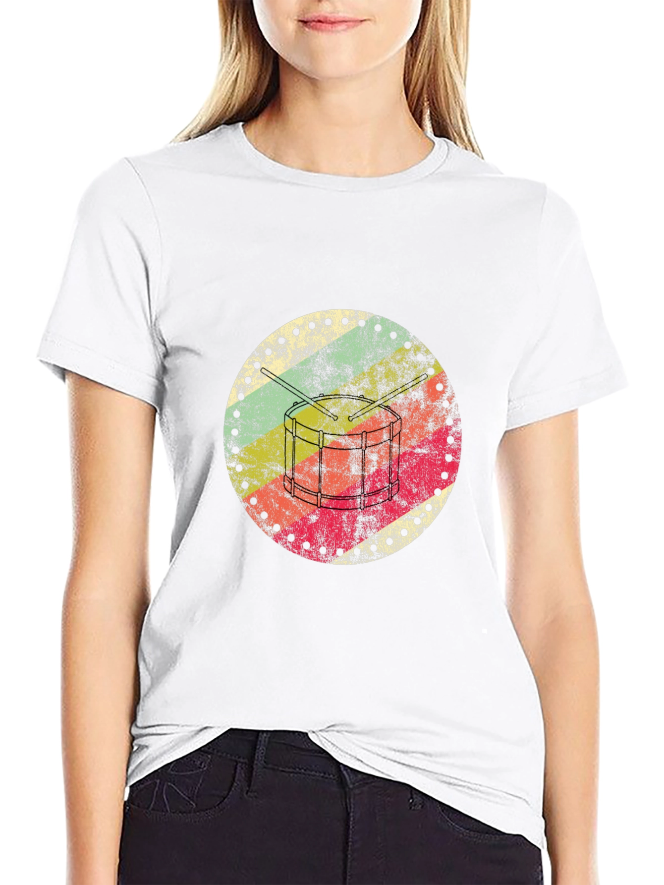 Retro Drum Circle Graphic Tee - 9