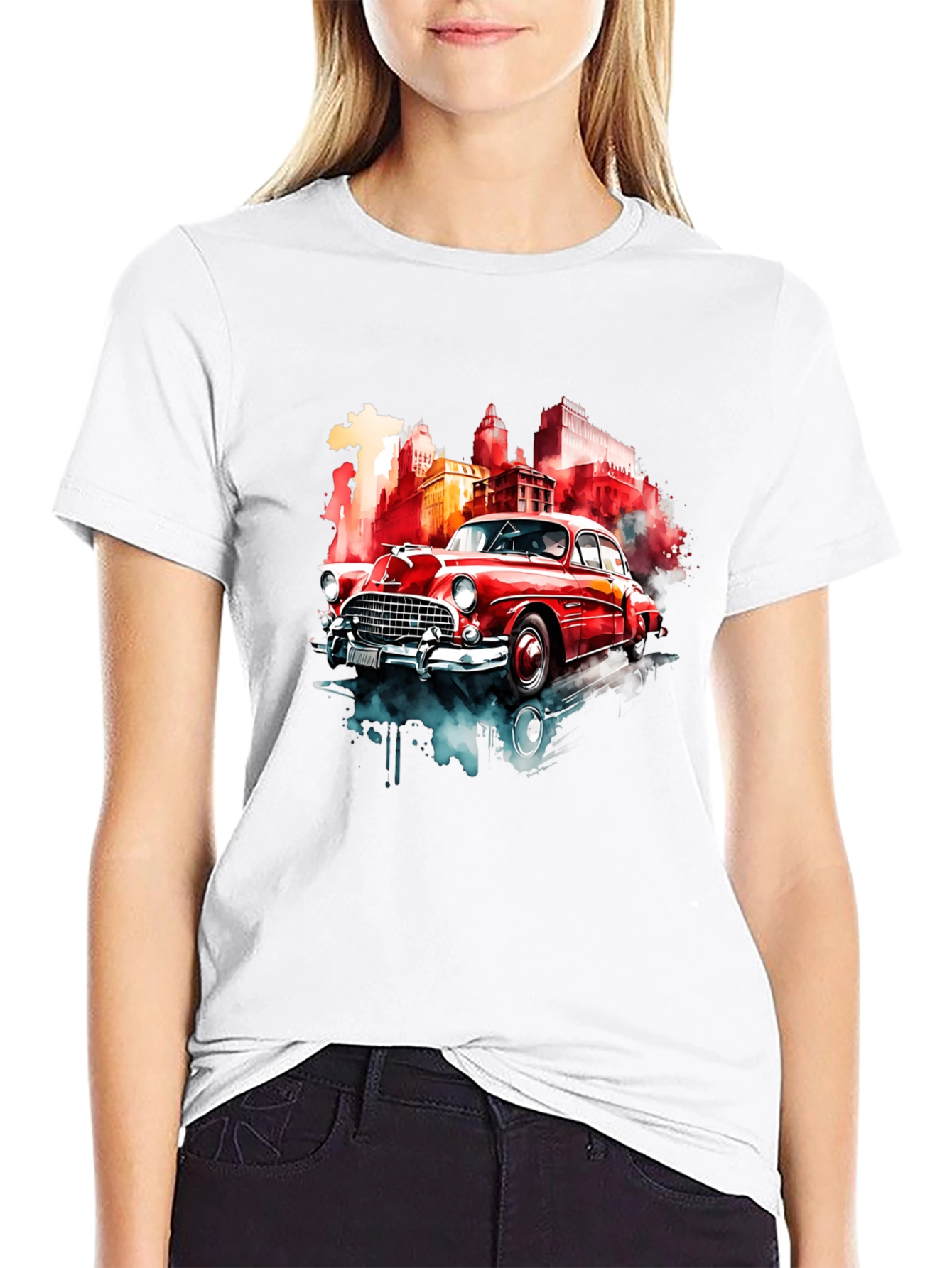 Black Classic Car Graphic Tee - Retro Style view 9