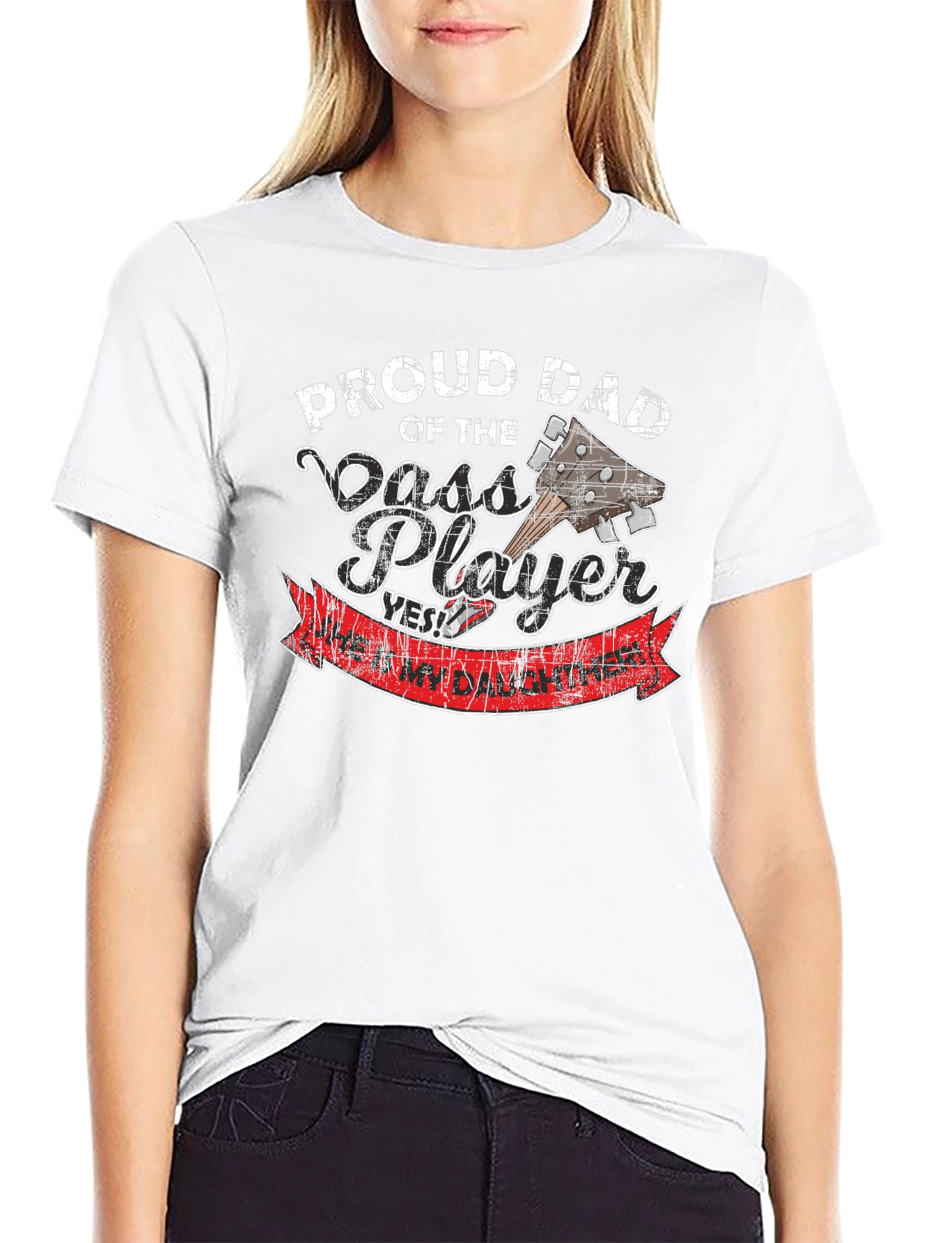 Black Proud Dad of a Bass Player T-Shirt view 9