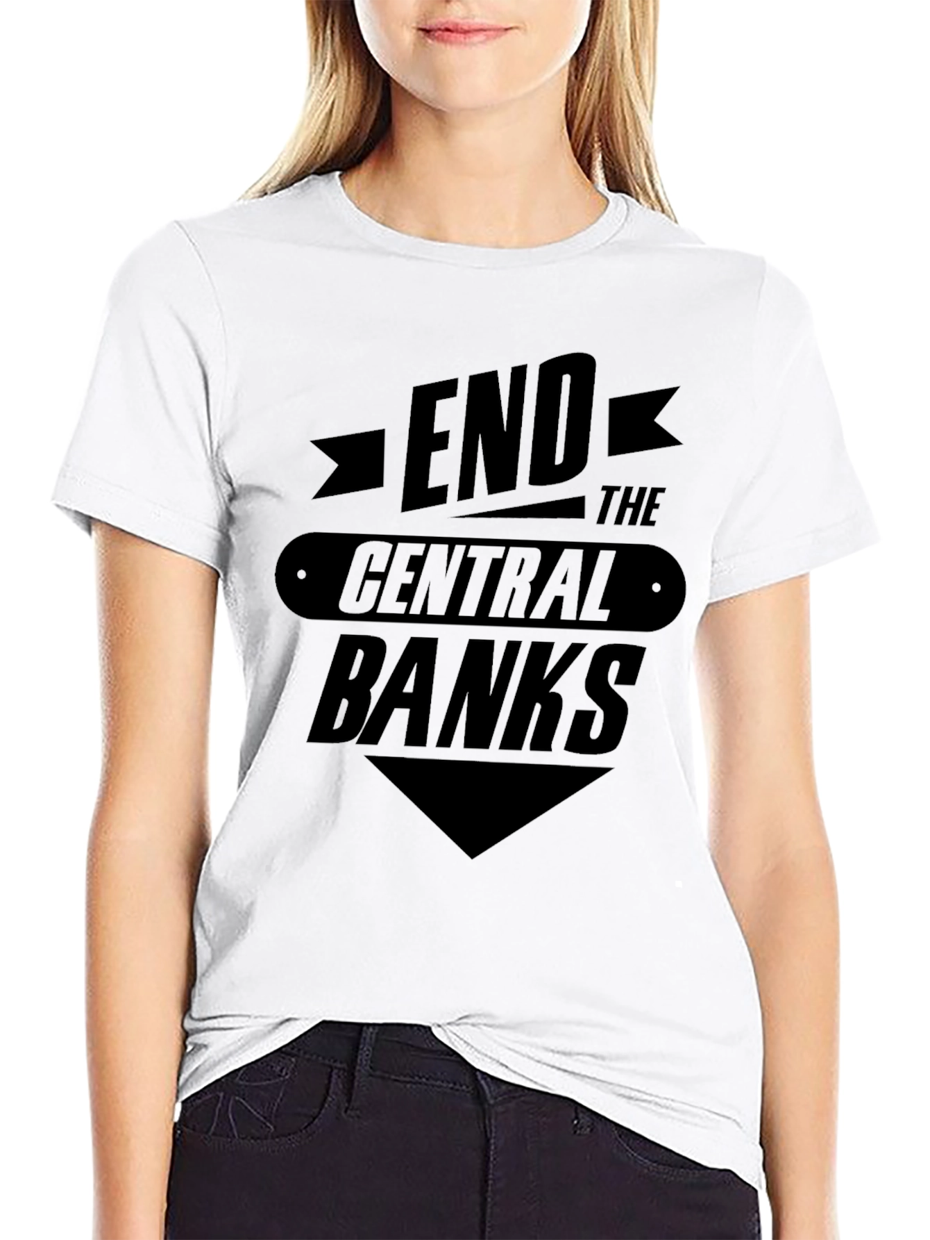 Black End the Central Banks Graphic Tee - Black view 9