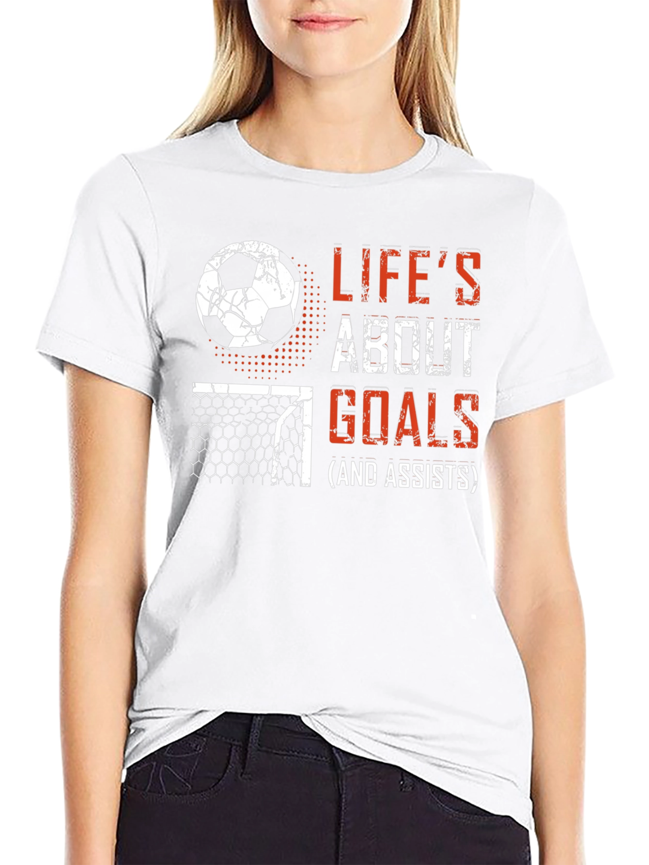 Black Life's About Goals Soccer T-Shirt view 9
