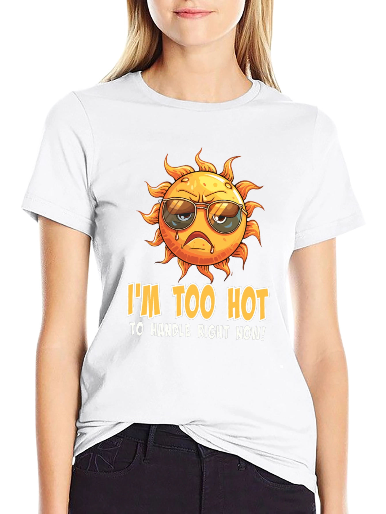 Black I'm Too Hot to Handle Funny Graphic Tee view 9