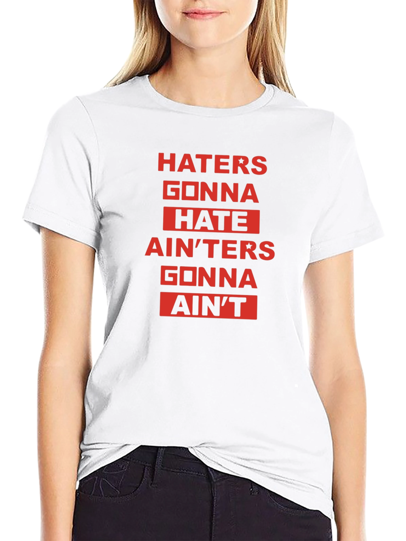 Black Haters Gonna Hate Graphic Tee - Unisex view 9