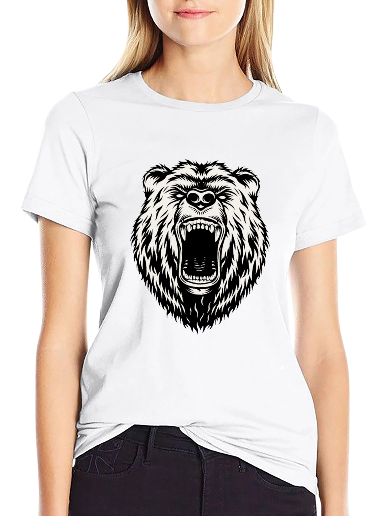 Black Men's Black Bear Graphic T-Shirt view 9