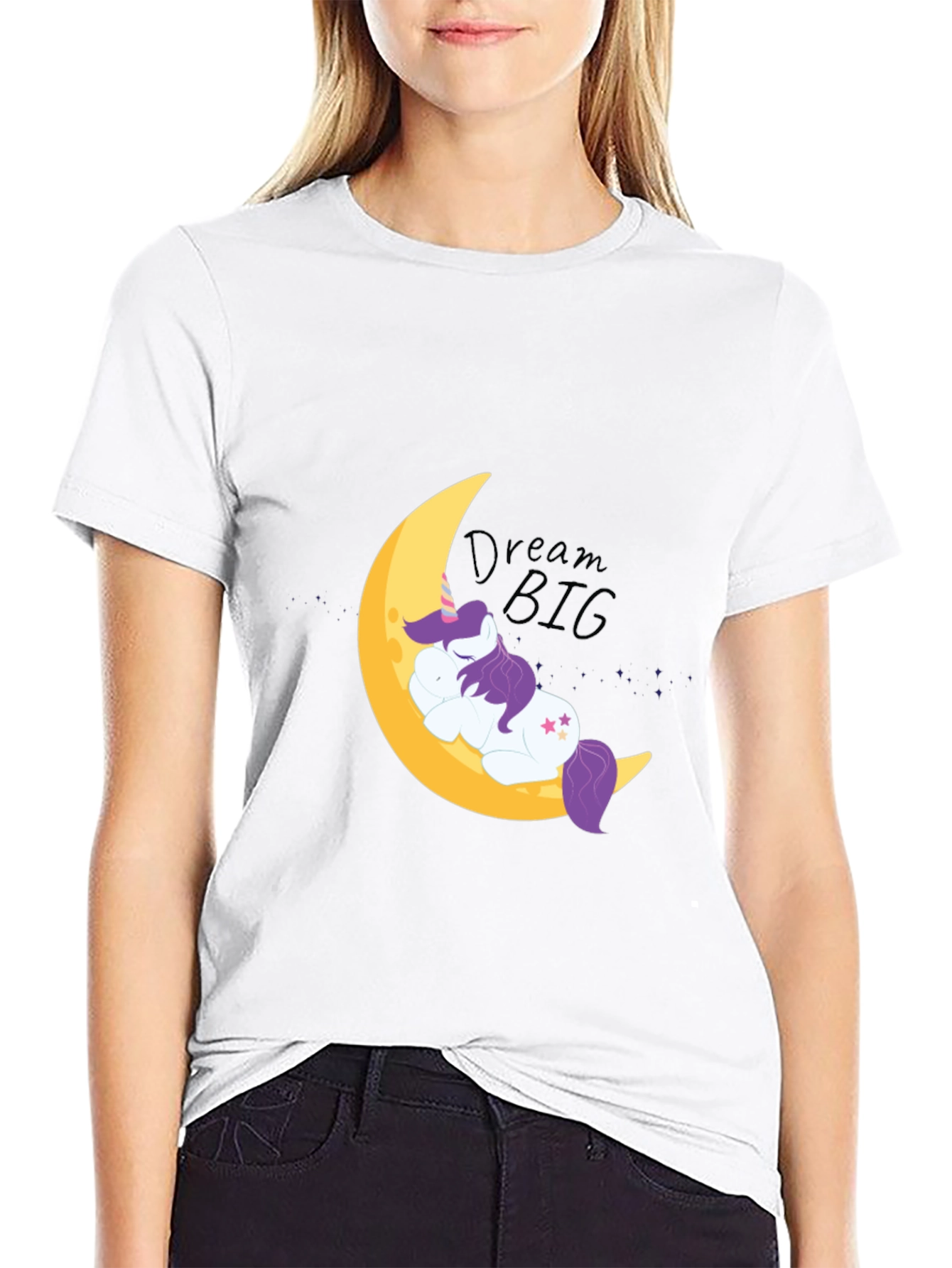 Black Dream Big Unicorn Tee - Soft Cotton Comfort view 9