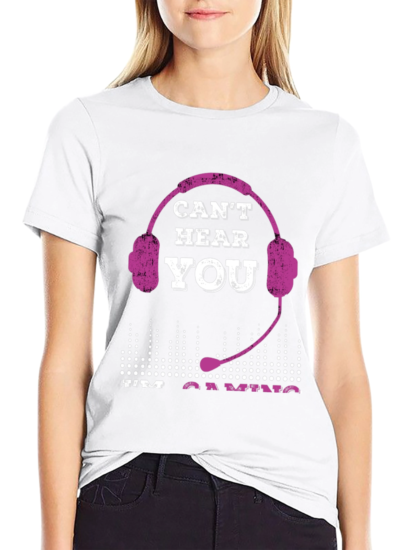 Black Can't Hear You I'm Gaming T-Shirt view 9