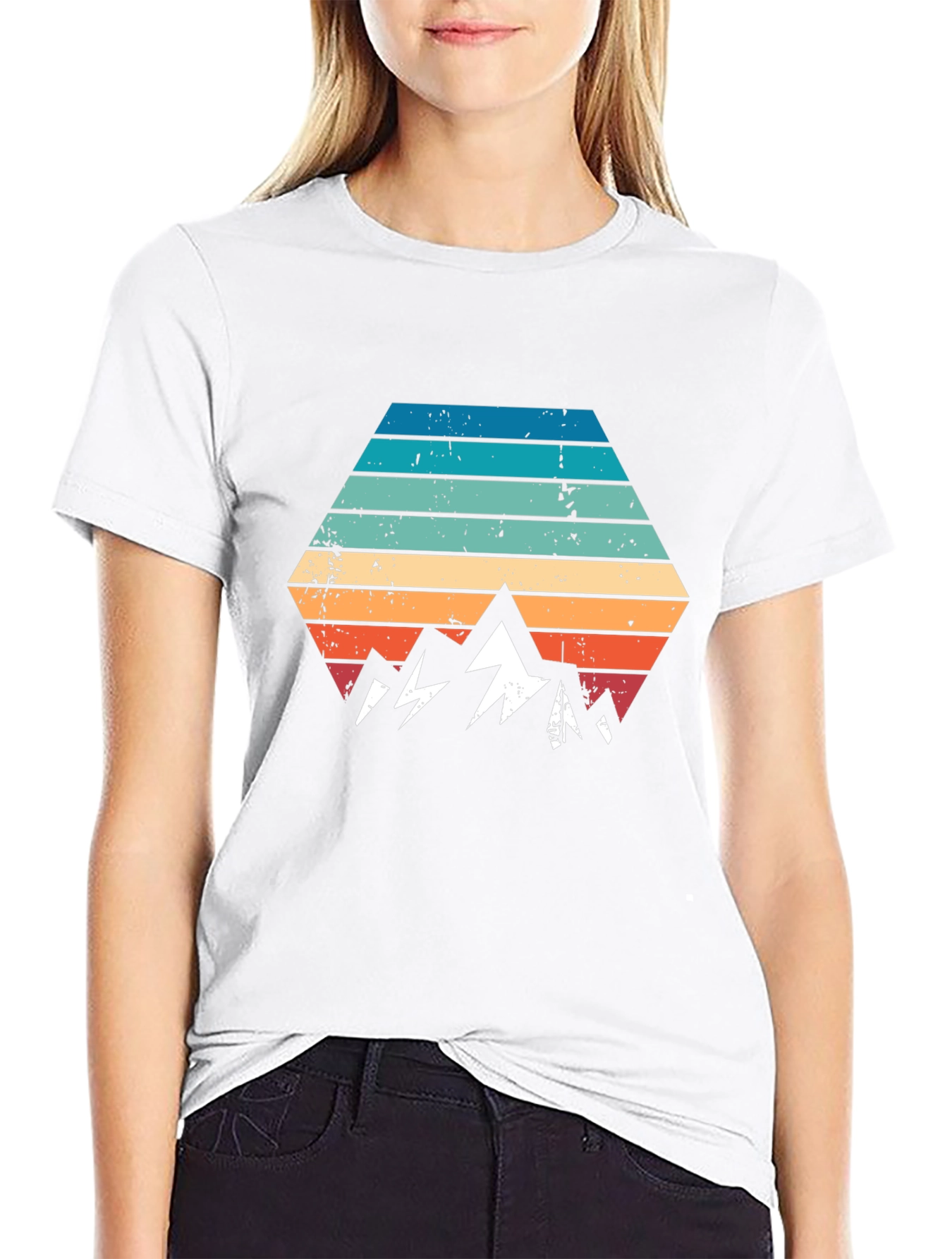 Black Retro Mountainscape Graphic Tee - Black view 9
