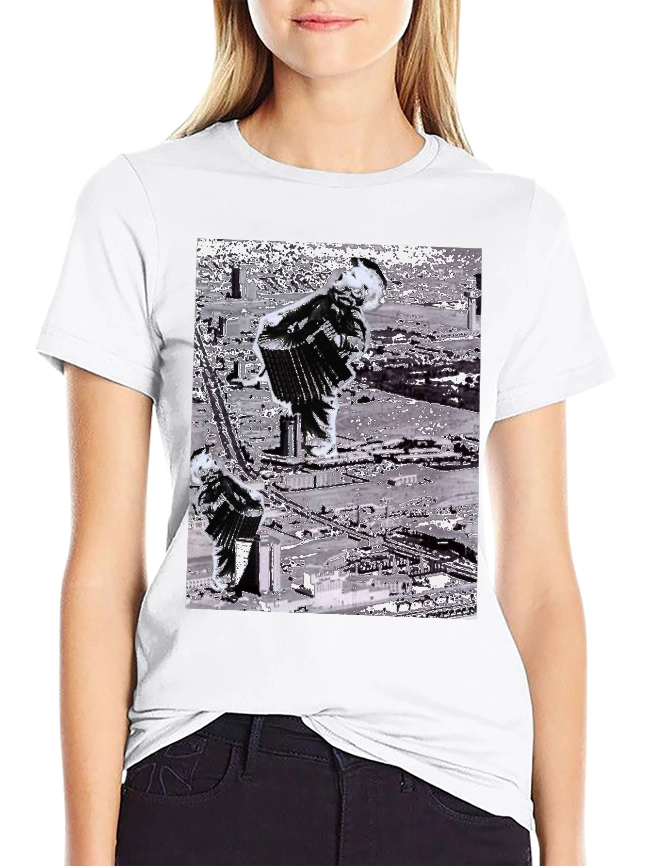Black Accordion Player Graphic T-Shirt view 9