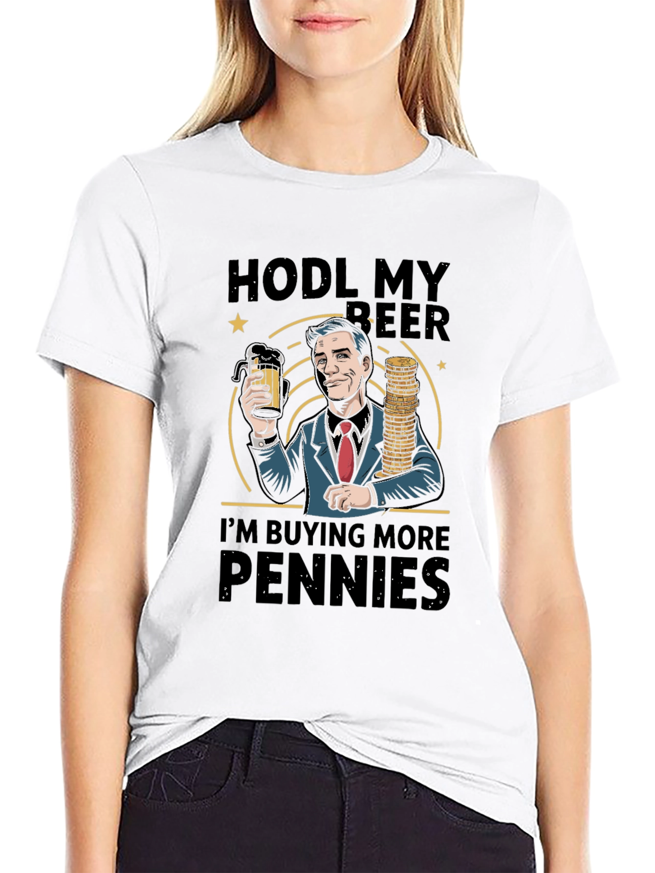Black HODL My Beer Funny Crypto T-Shirt view 9