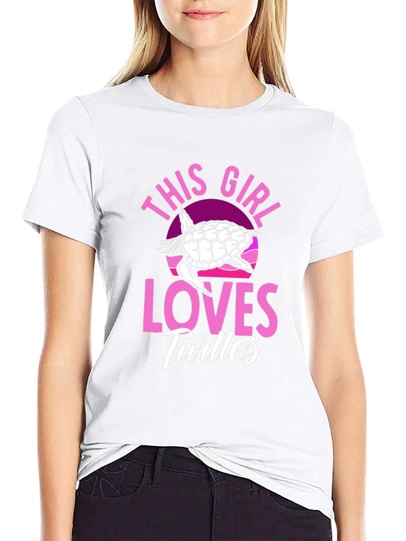 Black This Girl Loves Turtles T-Shirt - Black view 9