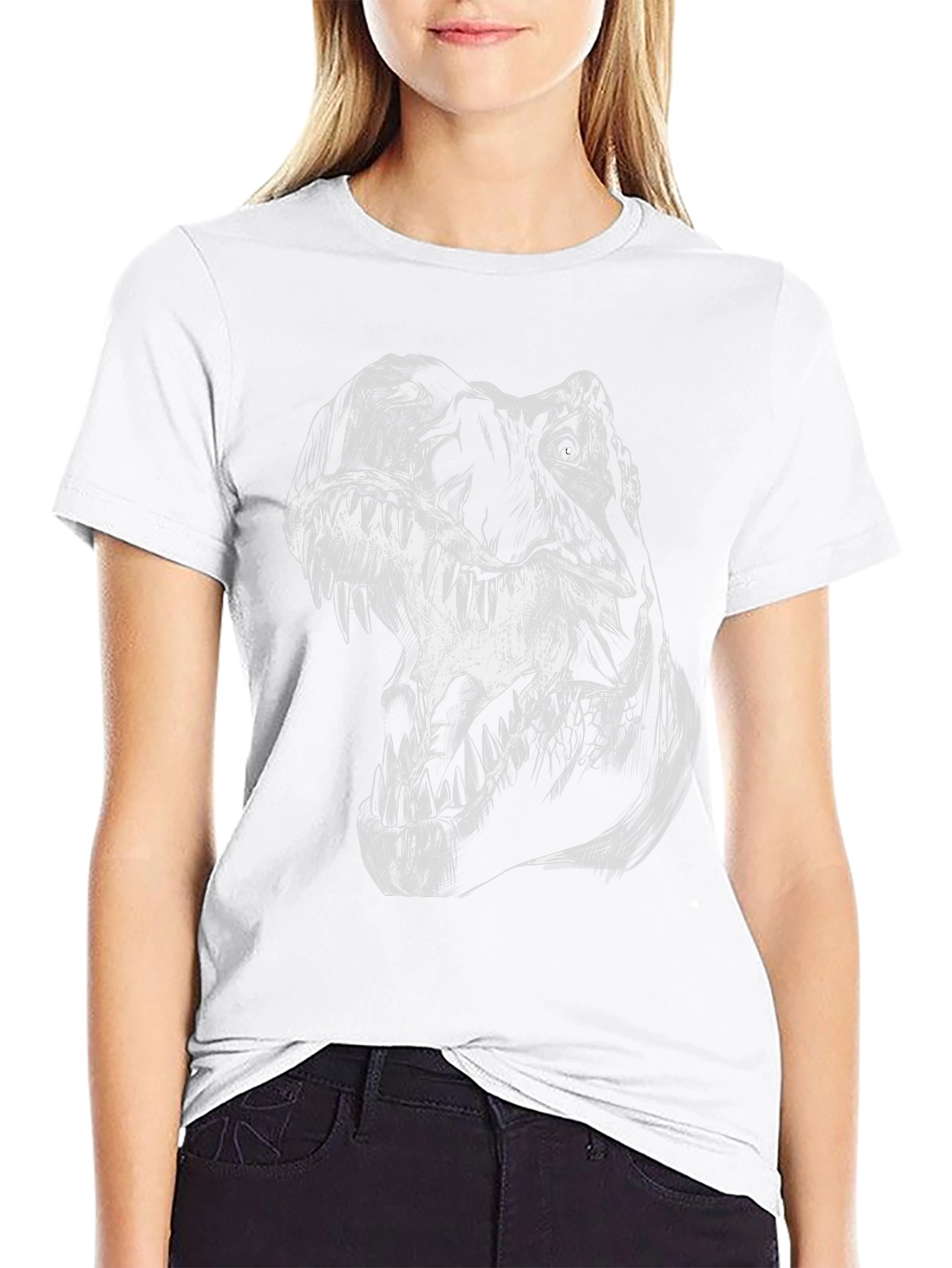 Black Dinosaur Graphic Tee - Black T-Rex Shirt view 9