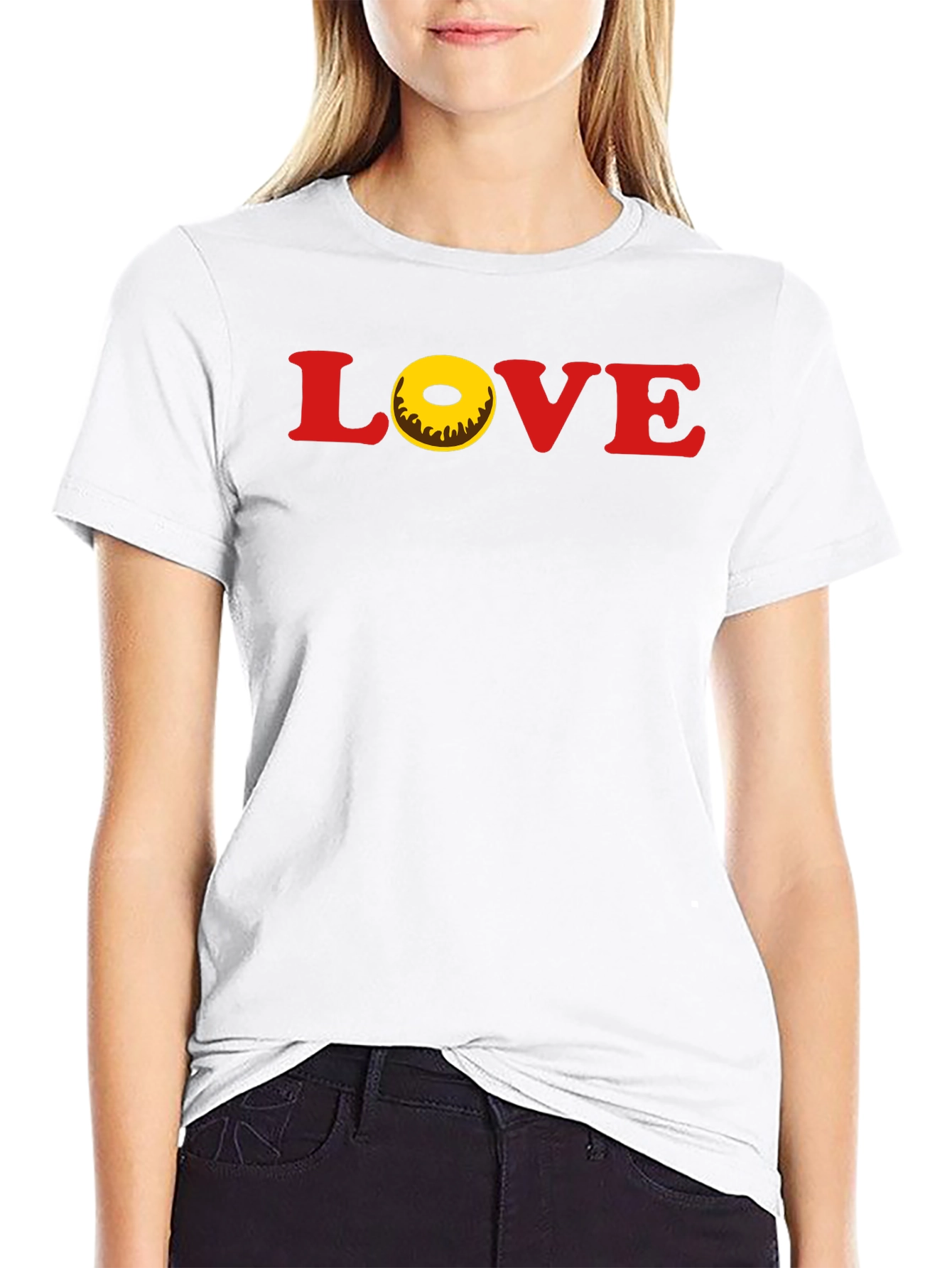 Black Love Donut T-Shirt - Casual Graphic Tee view 9