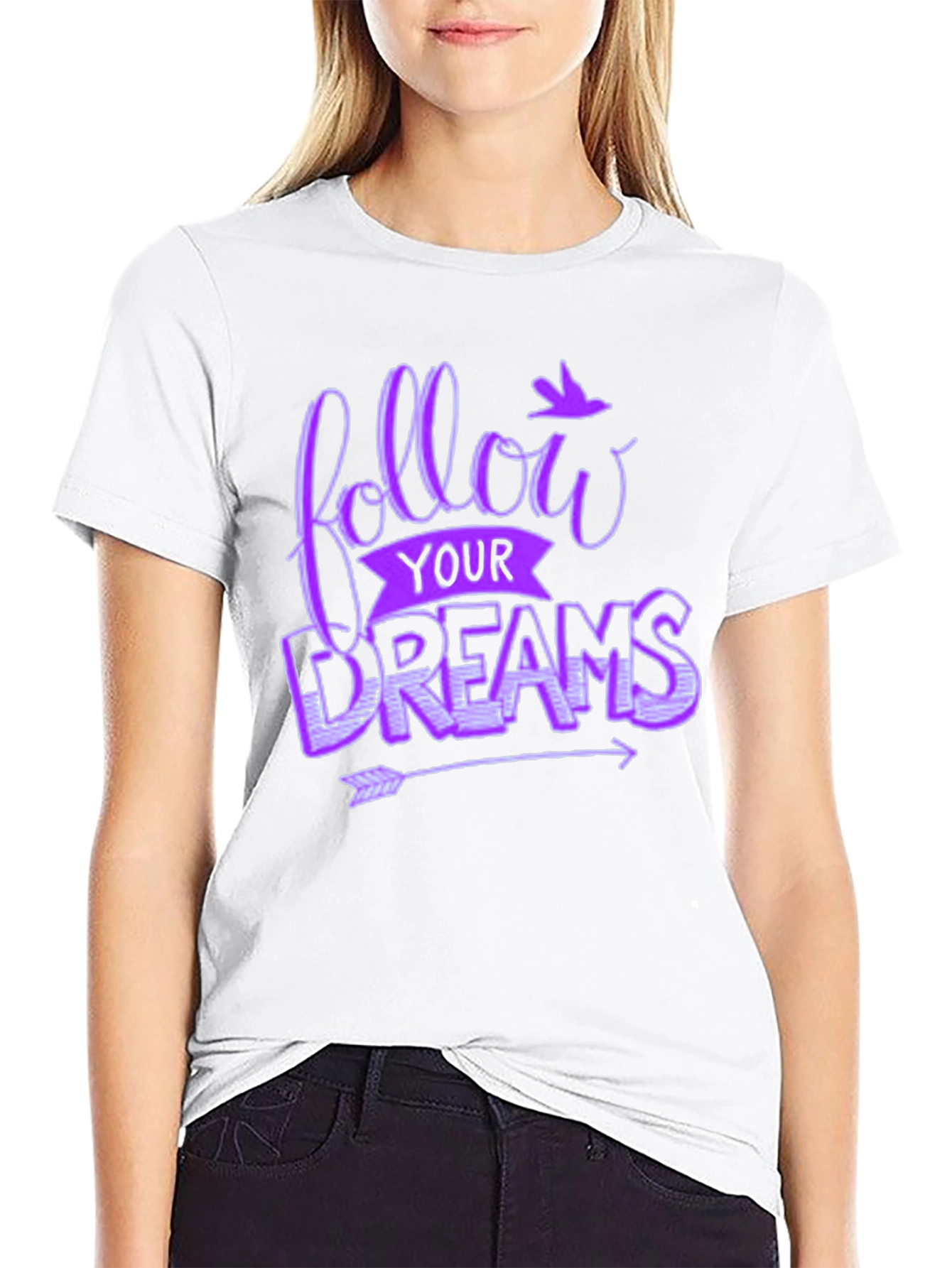 Black Follow Your Dreams Graphic Tee - Unisex Black T-Shirt view 9