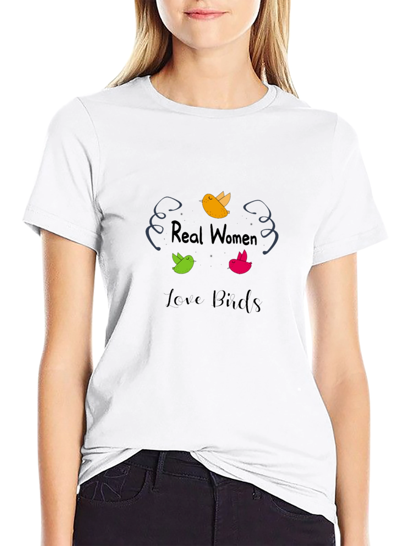 Black Real Women Love Birds Graphic T-Shirt view 9