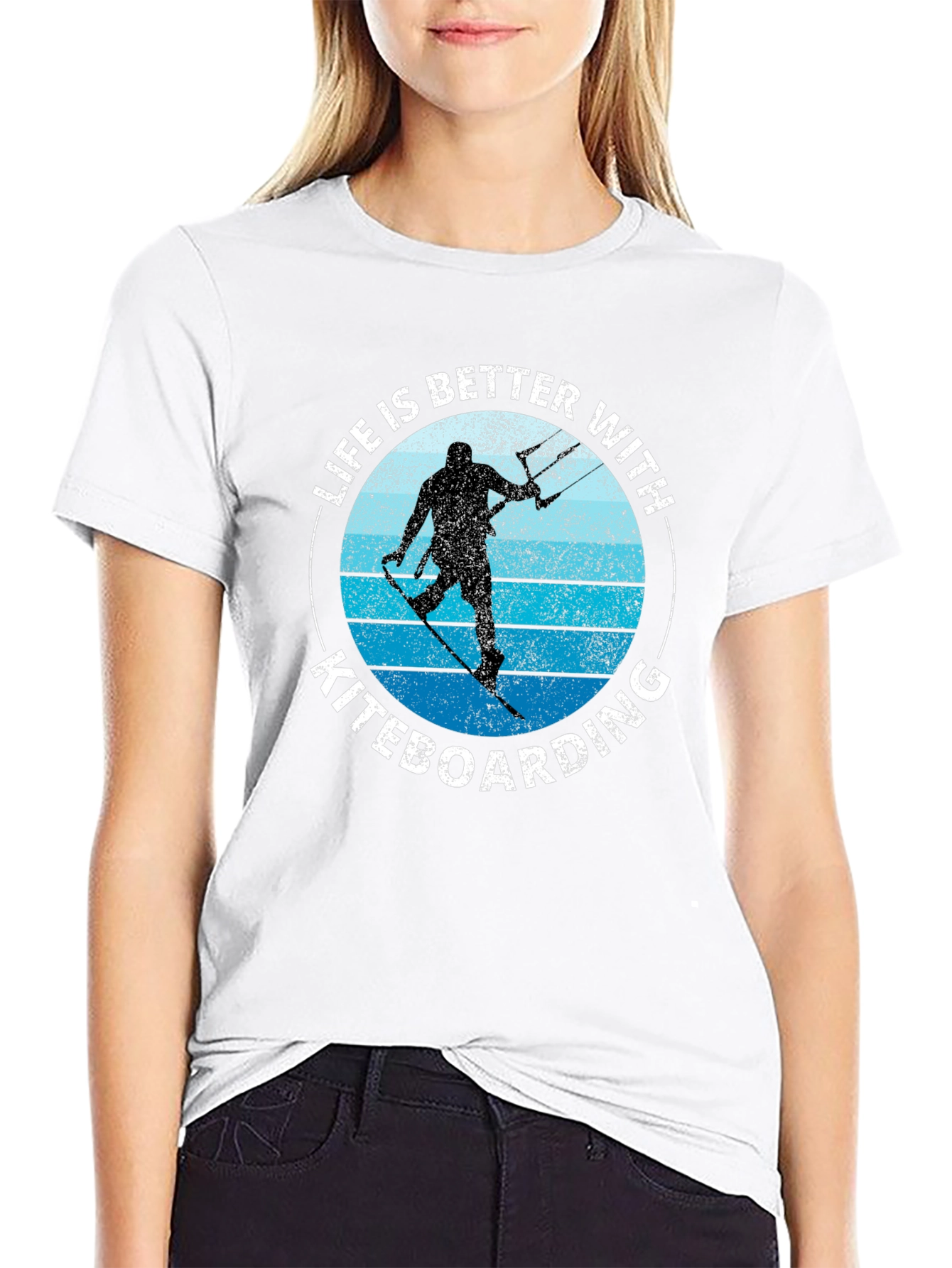 Black Kiteboarding Life T-Shirt - Watersport Apparel view 9