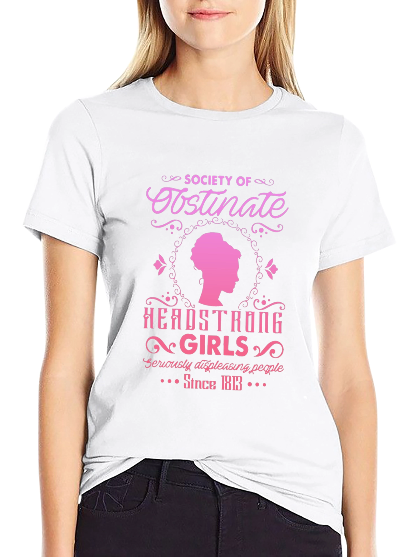 Black Obstinate Headstrong Girls T-Shirt view 9
