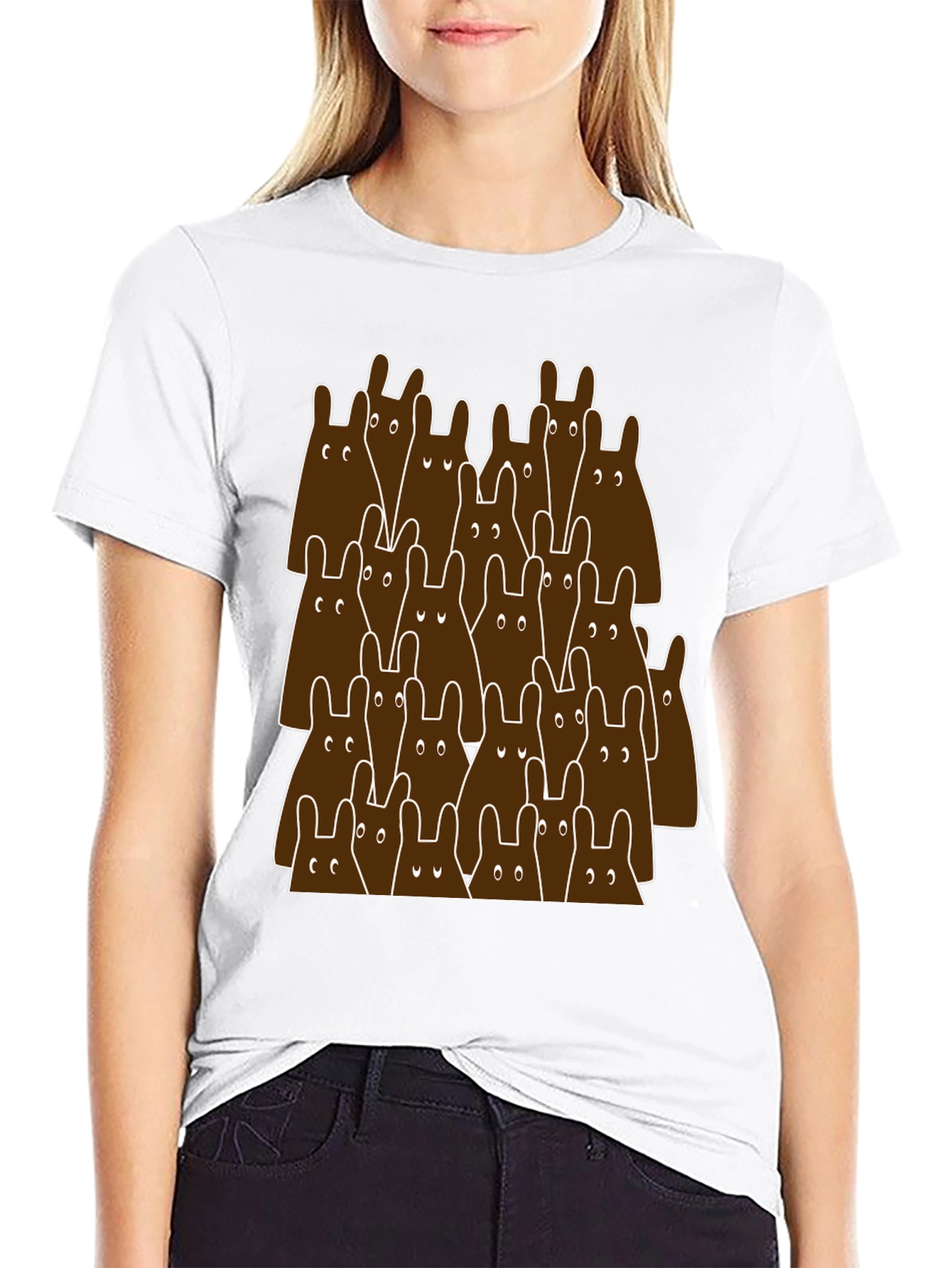 Black Funny Bear Graphic Tee - Unique Animal Print Shirt view 9