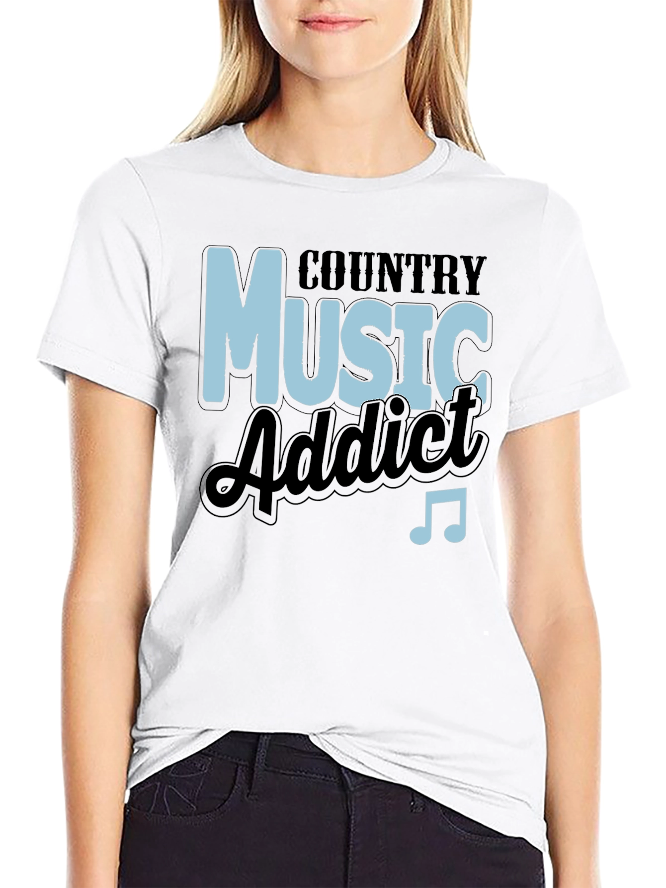 Black Country Music Addict Black T-Shirt view 9