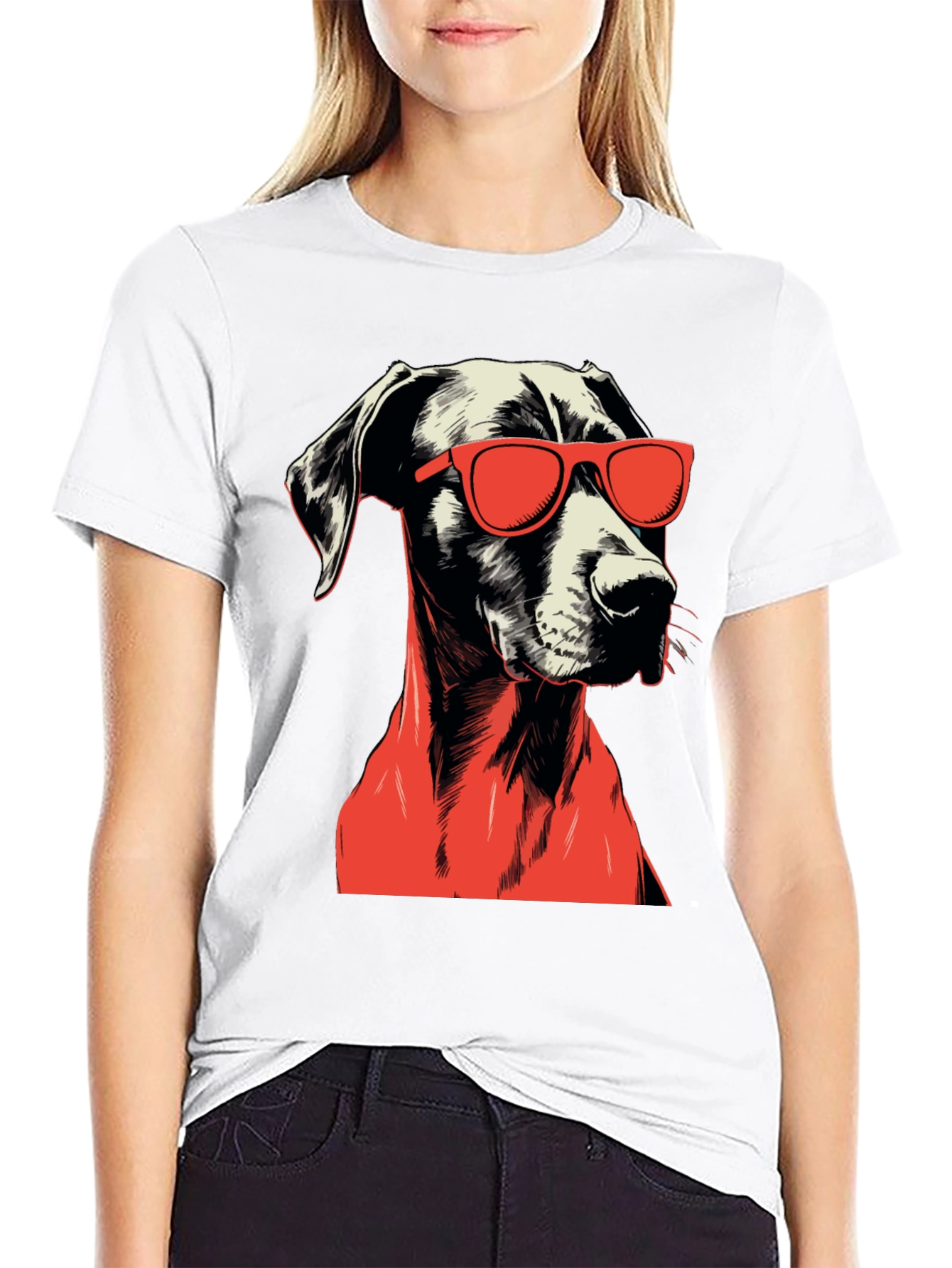 Black Cool Dog Graphic Tee - Black view 9