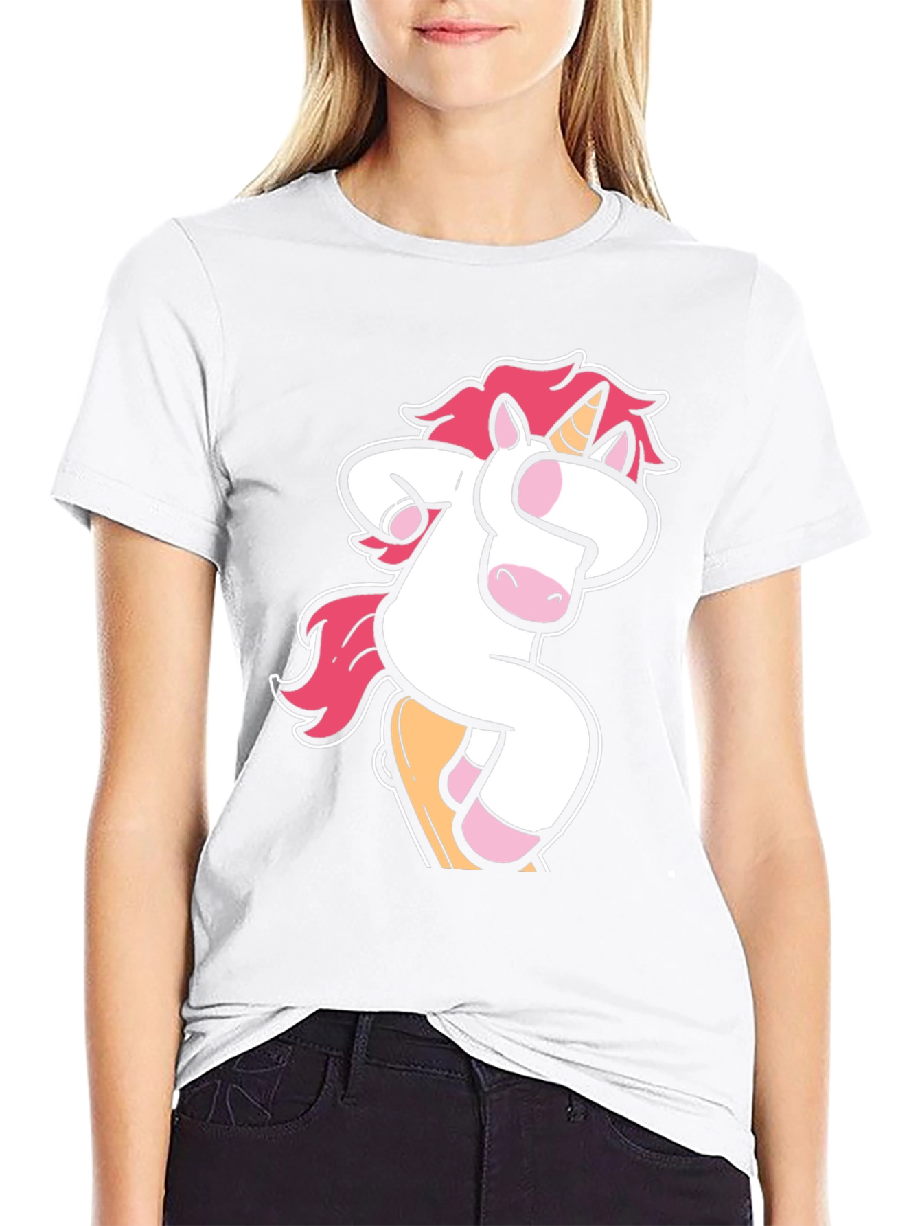 Black Unicorn Skateboarder Graphic T-Shirt view 9