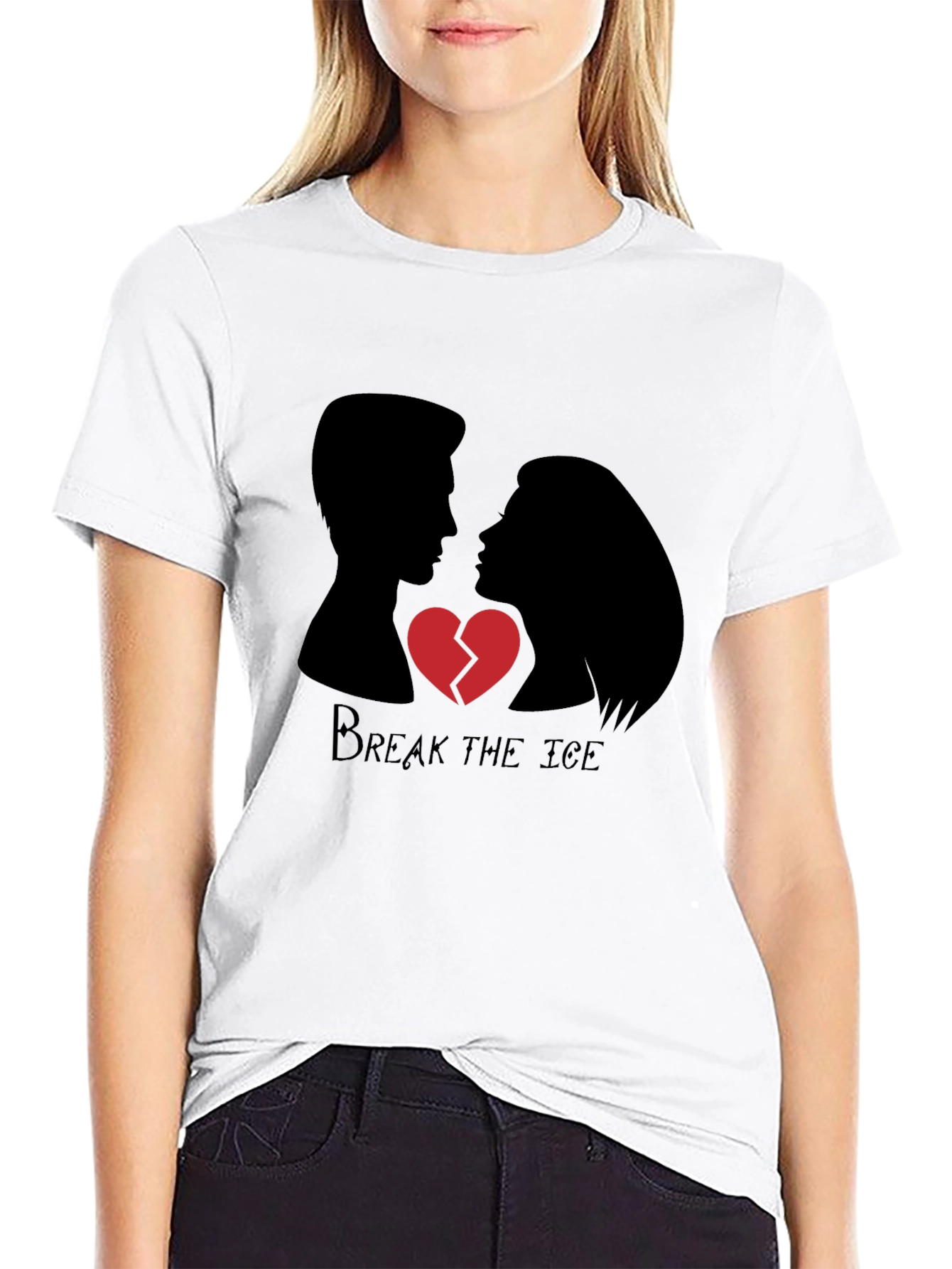 Black Break the Ice Graphic Tee - Heartbreak Design view 9
