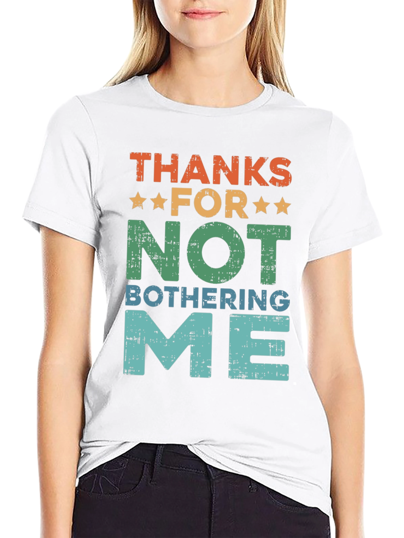 Black Funny Graphic T-Shirt - Thanks For Not Bothering Me view 9