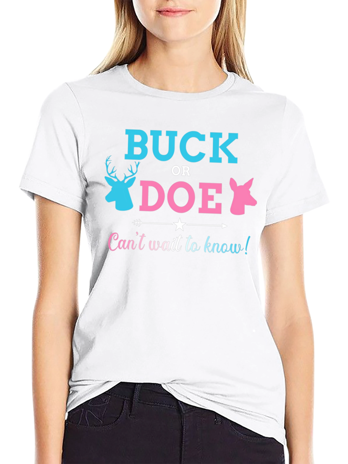 Black Buck or Doe Gender Reveal T-Shirt view 9
