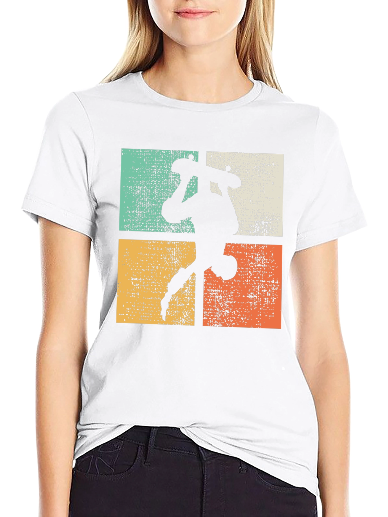 Black Retro Skateboarder Graphic Tee view 9