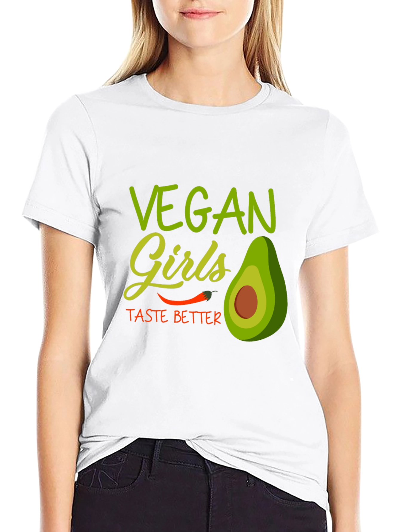 Black Vegan Girls Taste Better T-Shirt view 9