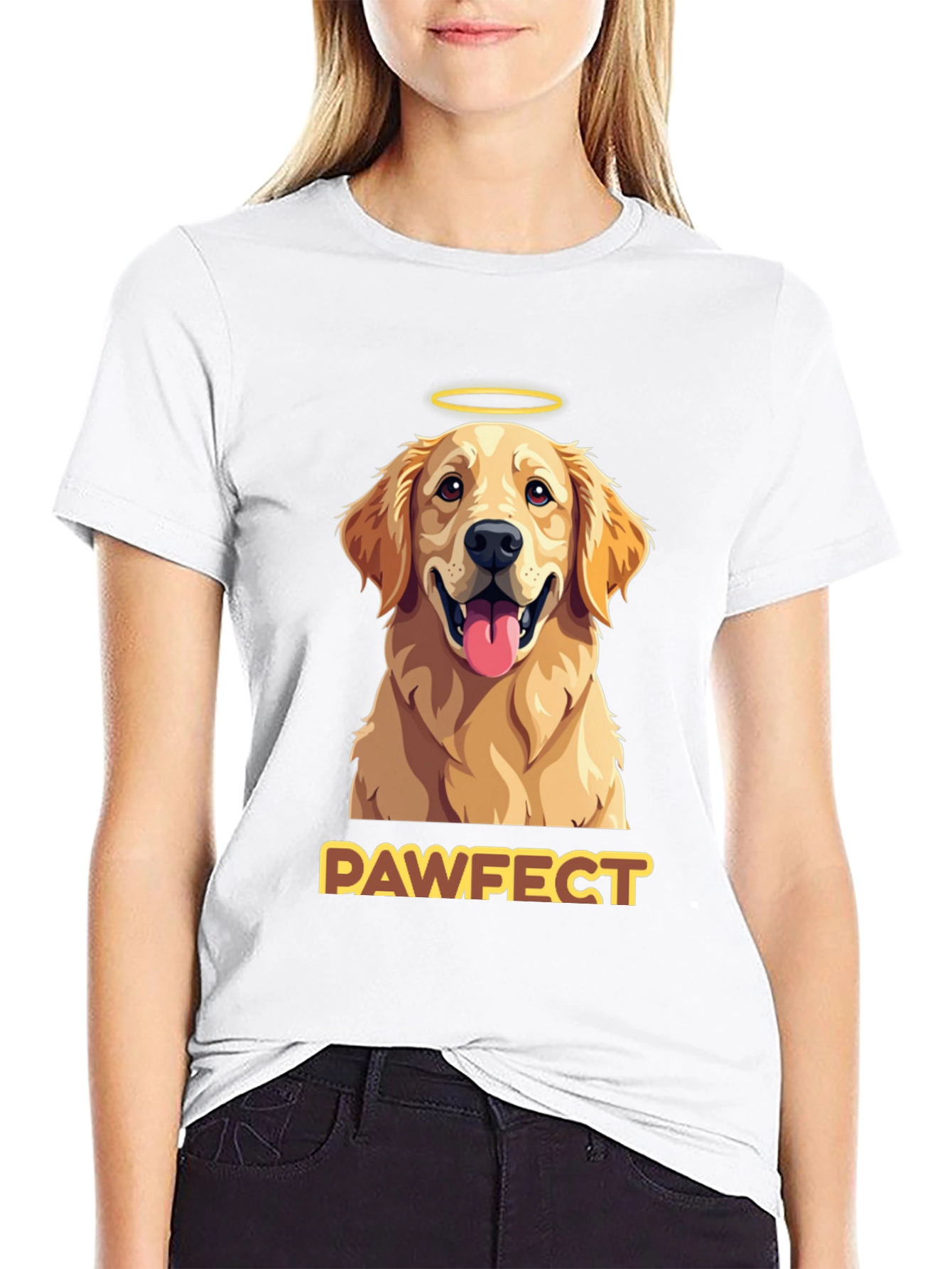 Black Pawfect Golden Retriever Graphic T-Shirt view 9