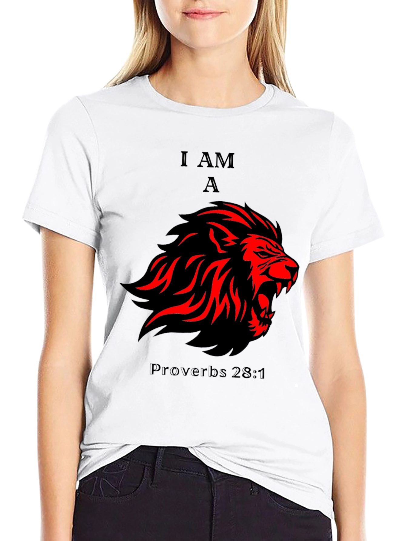 I AM A Lion - Proverbs 28:1 T-Shirt - Black - 9
