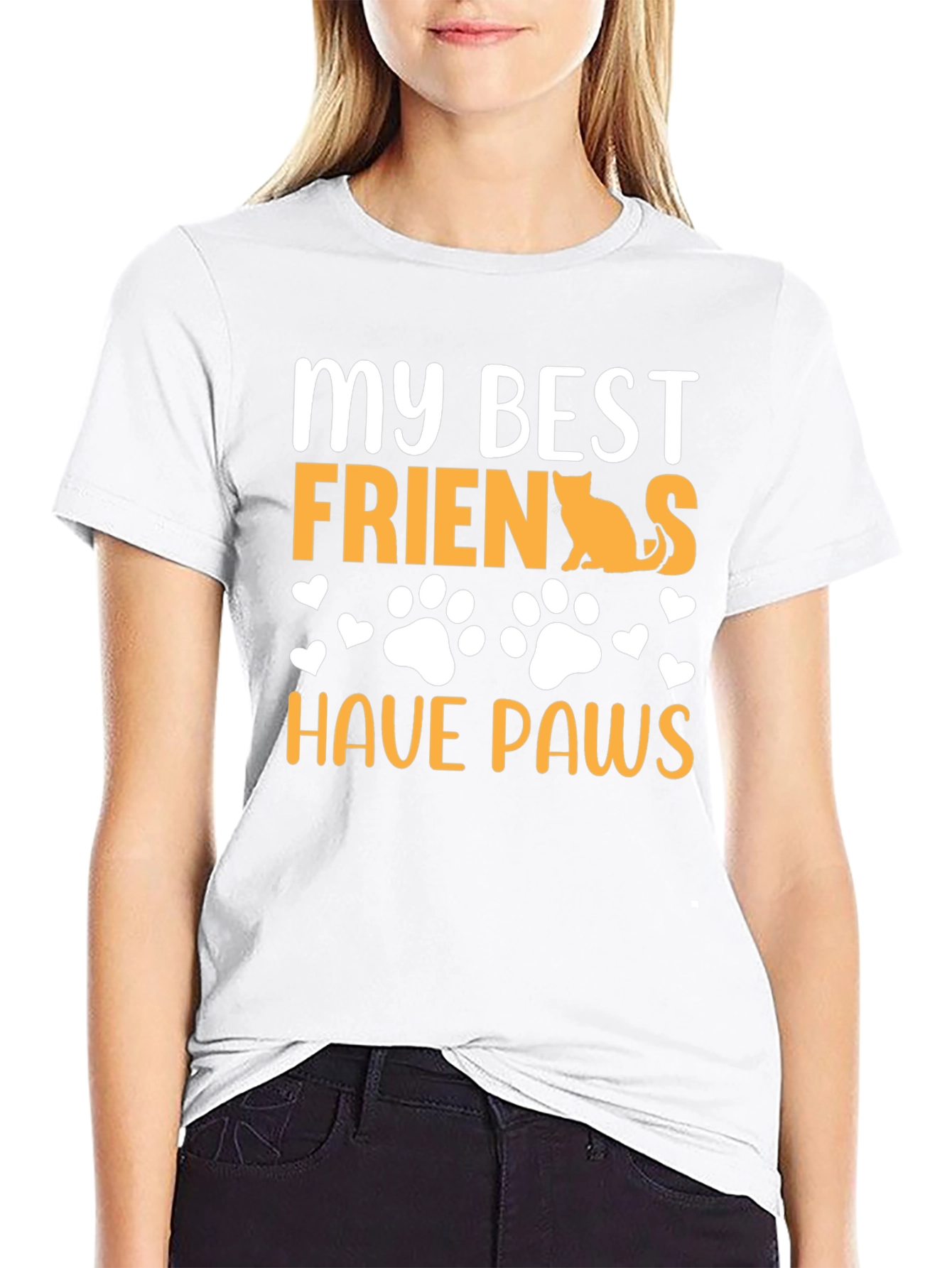 Black My Best Friends Have Paws Graphic Tee view 9