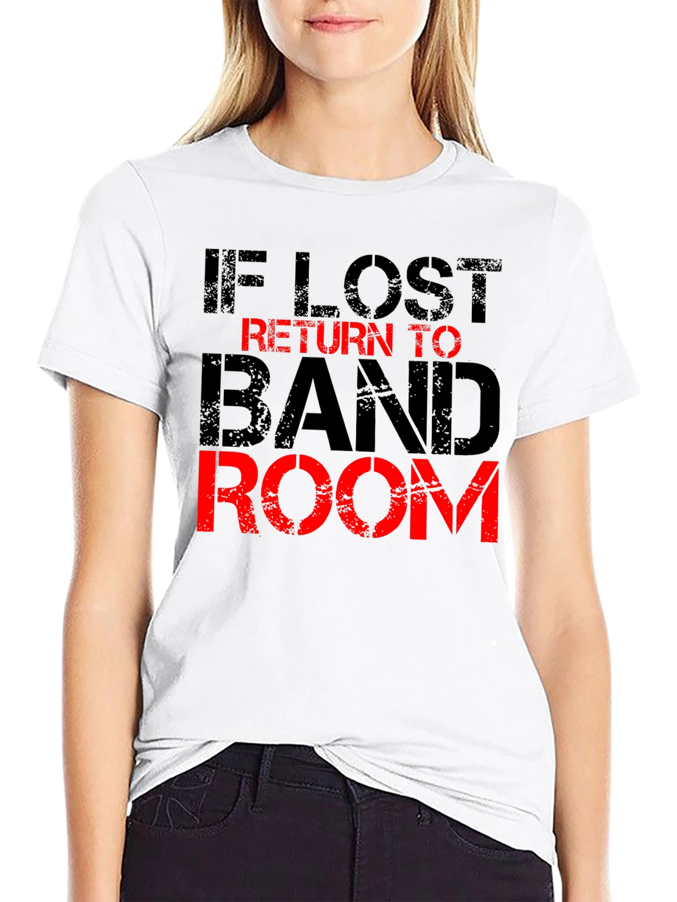 Black If Lost Return to Band Room Graphic Tee view 9